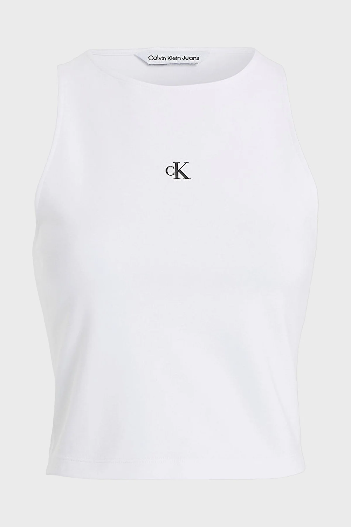 Calvin Klein Slim Fit Cut Out Kolsuz J20J223107YAF Bayan Top J20J223107 YAF BEYAZ - 5