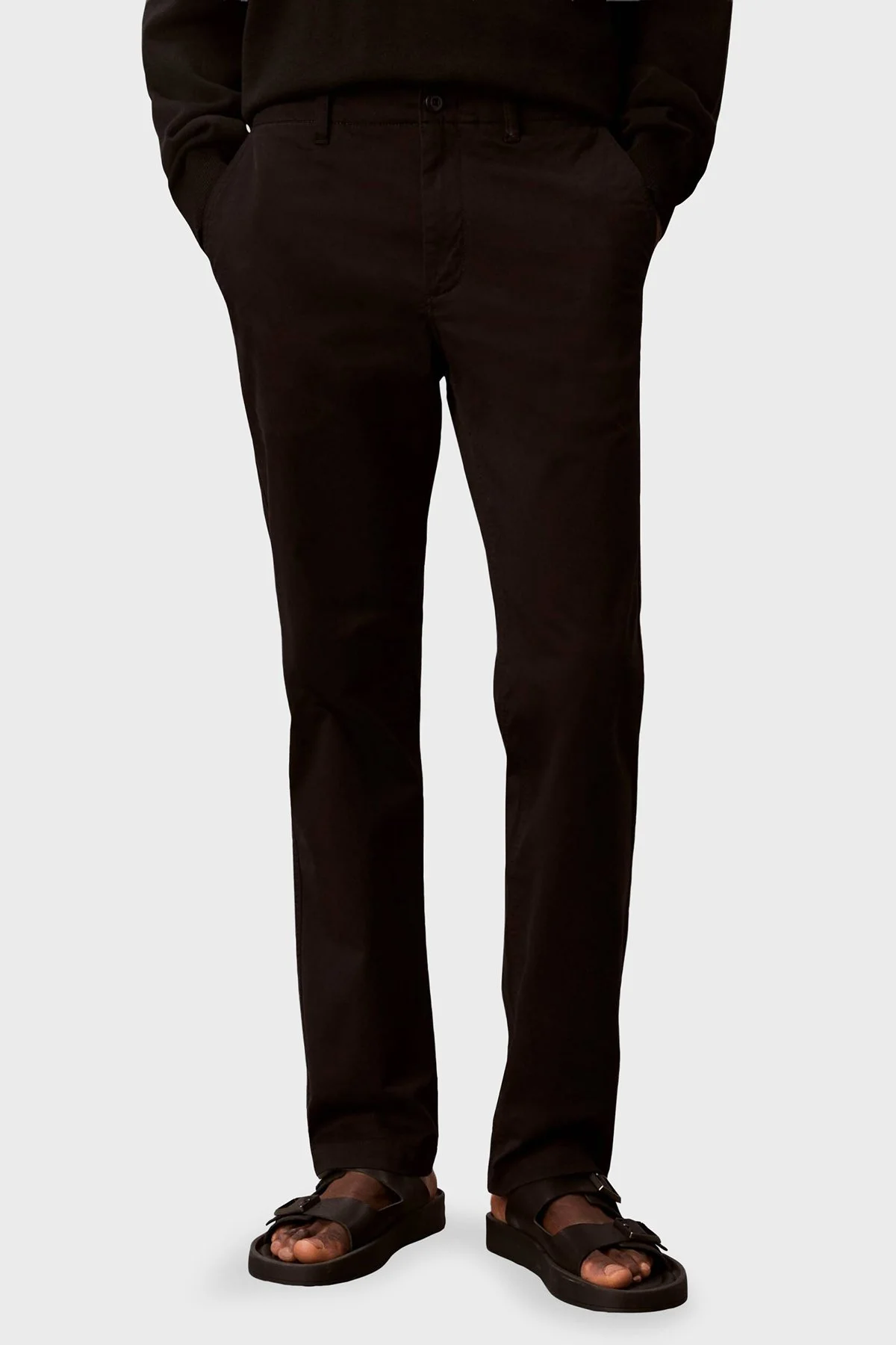 Calvin Klein Slim Fit Dar Paça Chino LV04RF618GUB1 Erkek Pantolon LV04RF618G UB1 SİYAH - 1