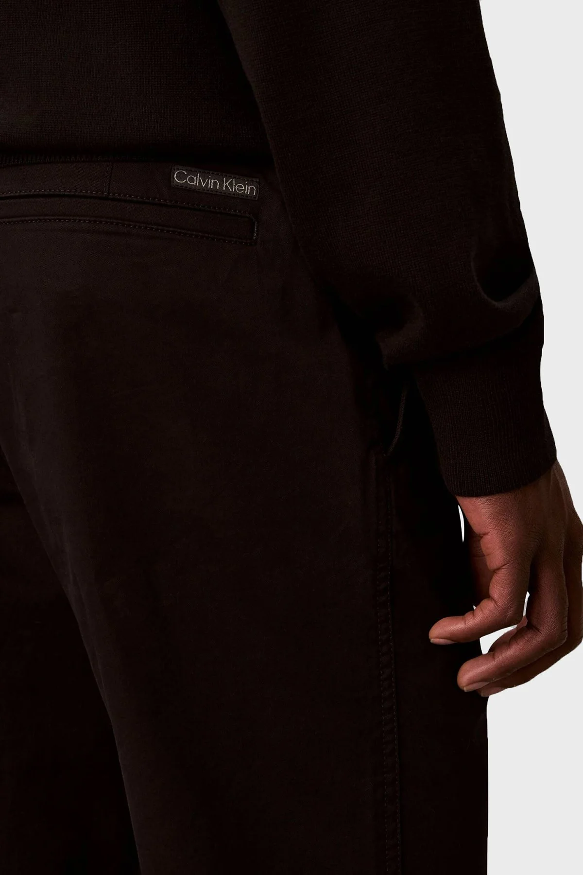 Calvin Klein Slim Fit Dar Paça Chino LV04RF618GUB1 Erkek Pantolon LV04RF618G UB1 SİYAH - 3