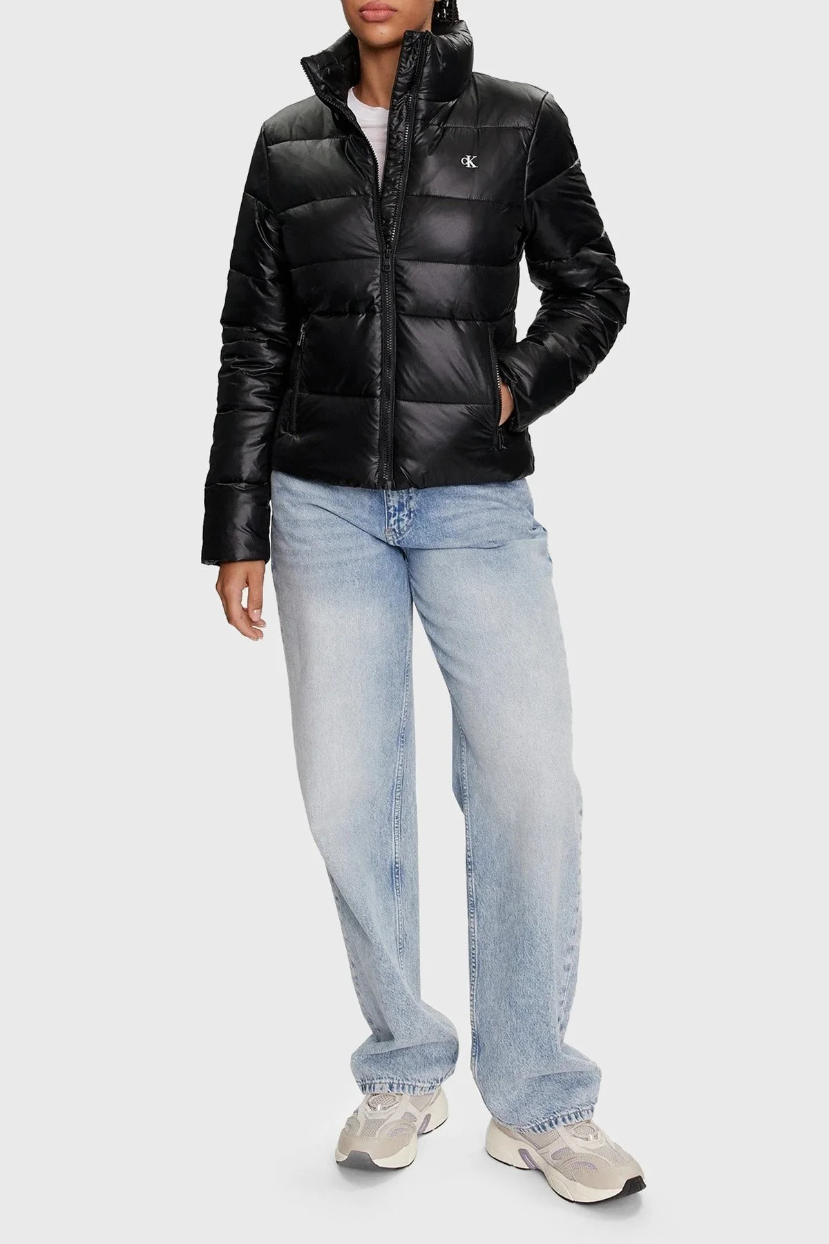 Calvin Klein Slim Fit Dik Yaka Şişme J20J223580BEH Bayan Mont J20J223580 BEH SİYAH - 4