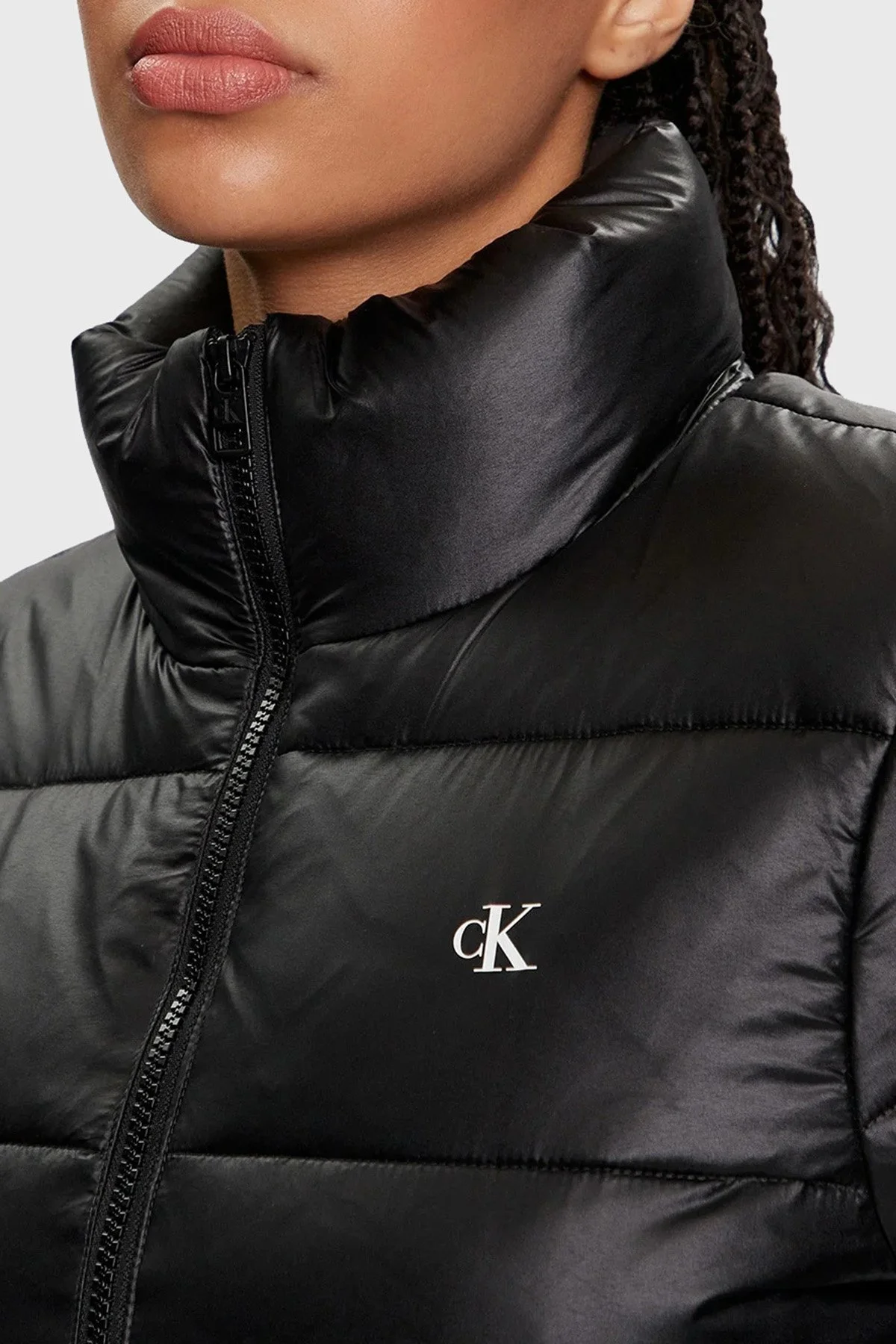 Calvin Klein Slim Fit Dik Yaka Şişme J20J223580BEH Bayan Mont J20J223580 BEH SİYAH - 5