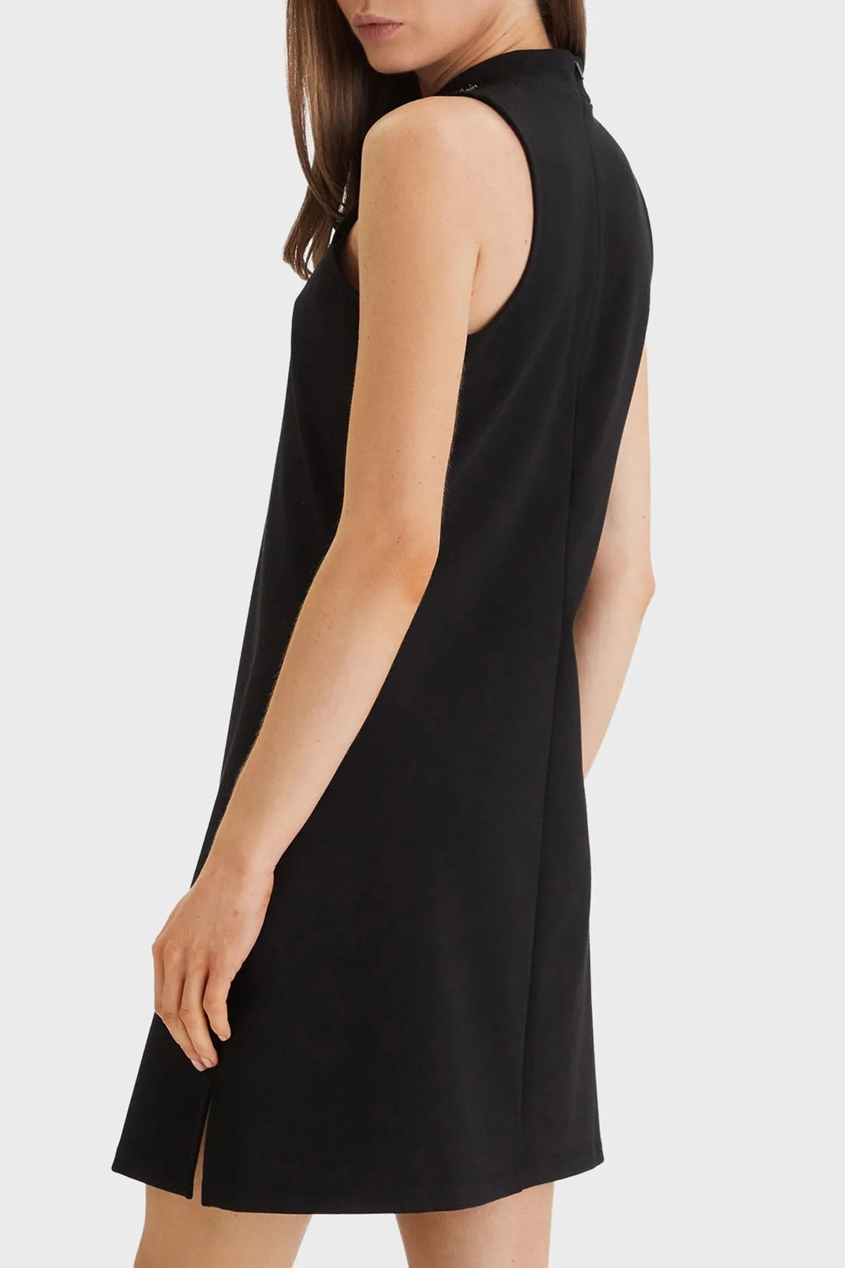 Calvin Klein Slim Fit Dik Yaka Yırtmaçlı Mini LV047F260GUB1 Bayan Elbise LV047F260G UB1 SİYAH - 3