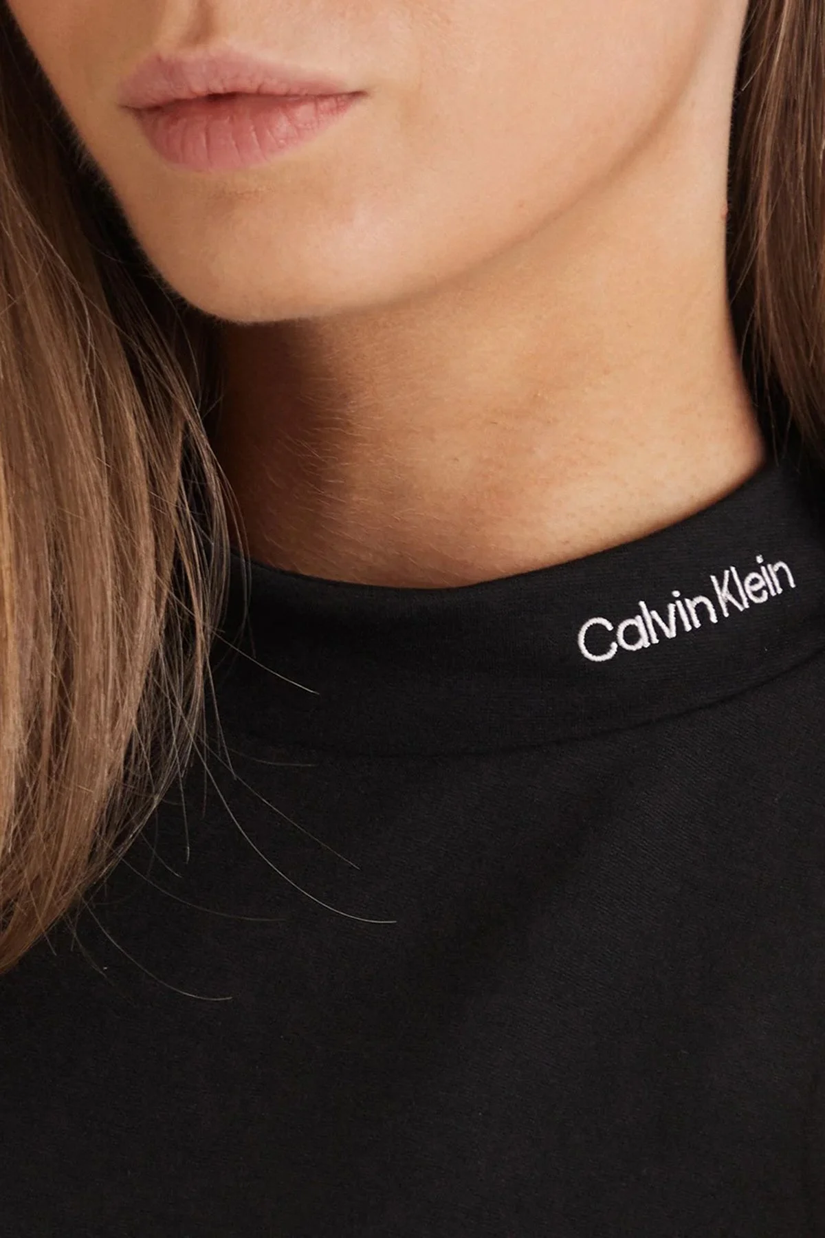 Calvin Klein Slim Fit Dik Yaka Yırtmaçlı Mini LV047F260GUB1 Bayan Elbise LV047F260G UB1 SİYAH - 4