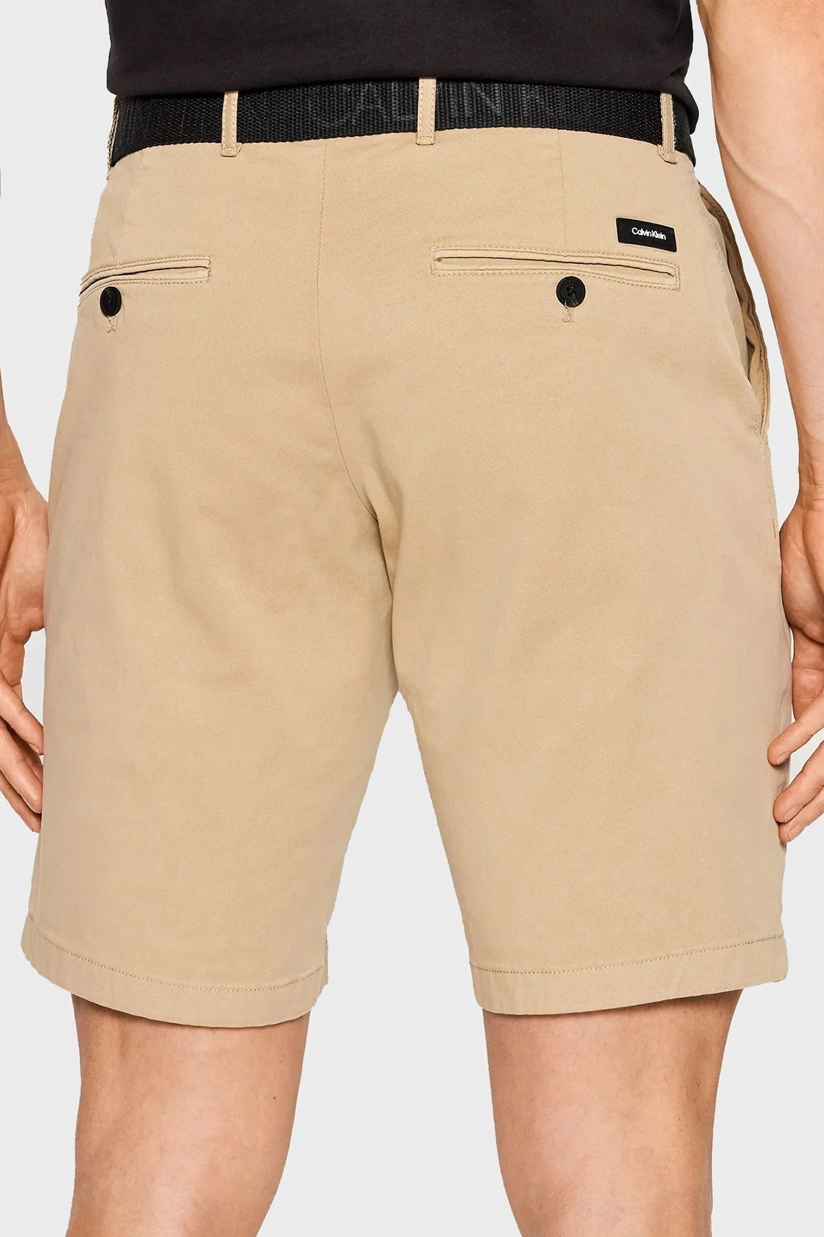 Calvin Klein Slim Fit Kemerli Cepli Organik Pamuklu Erkek Short K10K109443 PF2 BEJ - 3