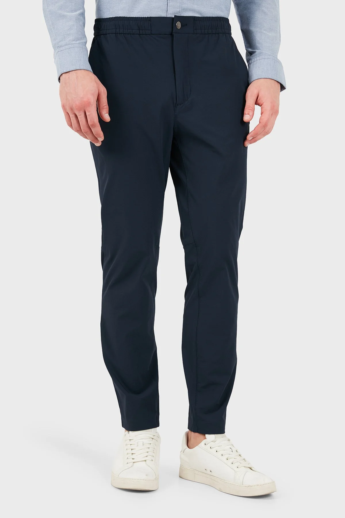 Calvin Klein Slim Fit Lastikli Bel Dar Paça LV04LH603GCEF Erkek Pantolon LV04LH603G CEF Lacivert - 4