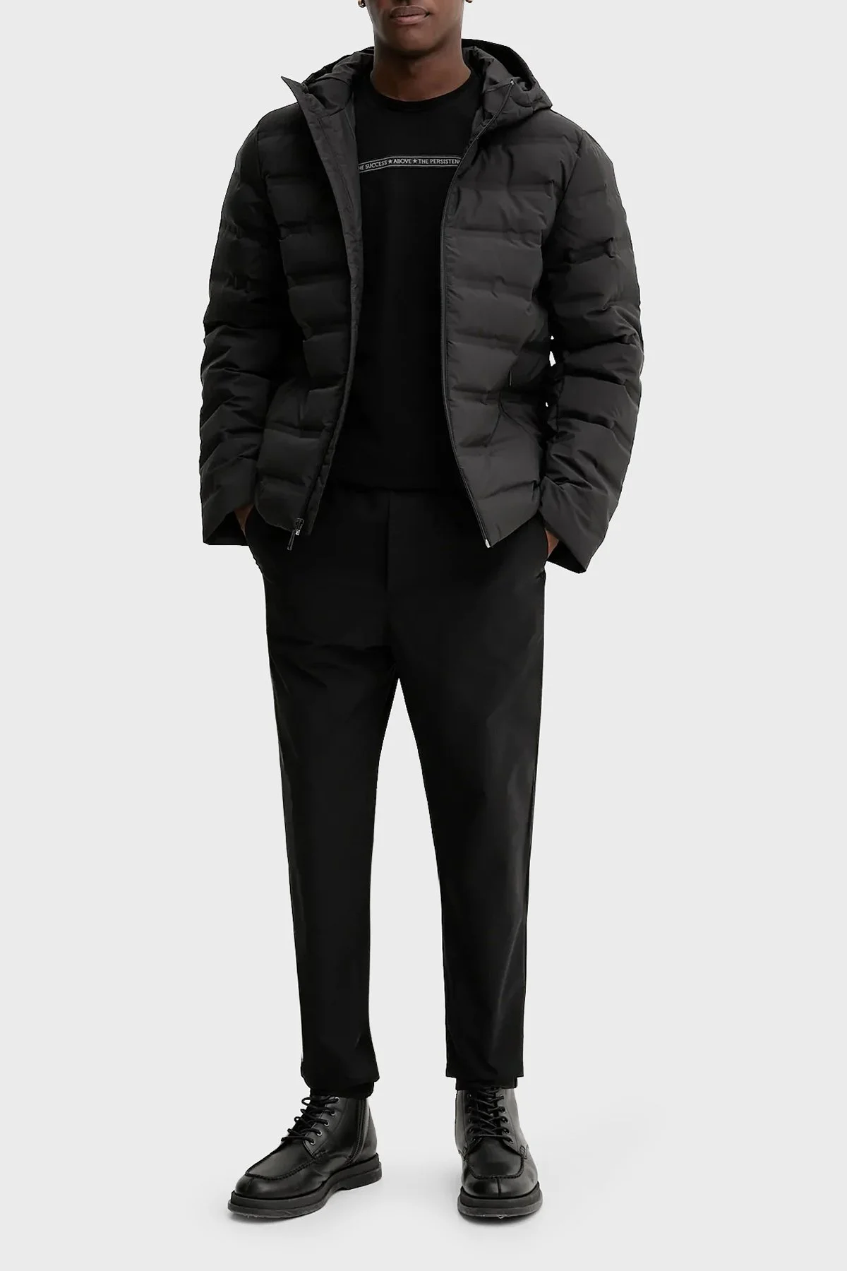 Calvin Klein Slim Fit Lastikli Bel Daralan Paça LV04LB614GUB1 Erkek Pantolon LV04LB614G UB1 SİYAH - 2