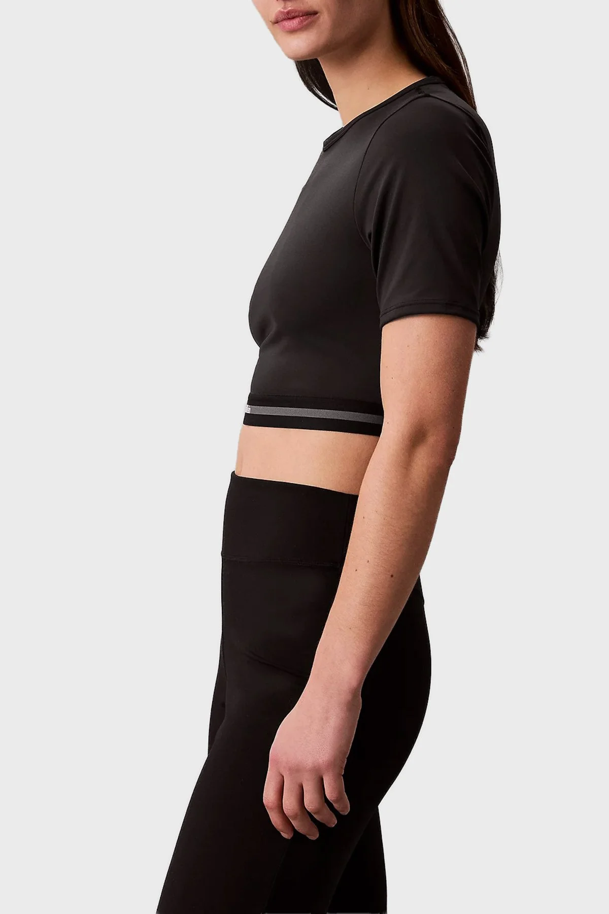 Calvin Klein Slim Fit Logolu Bisiklet Yaka LVGWS6K217UB1 Bayan T Shirt LVGWS6K217 UB1 SİYAH - 4