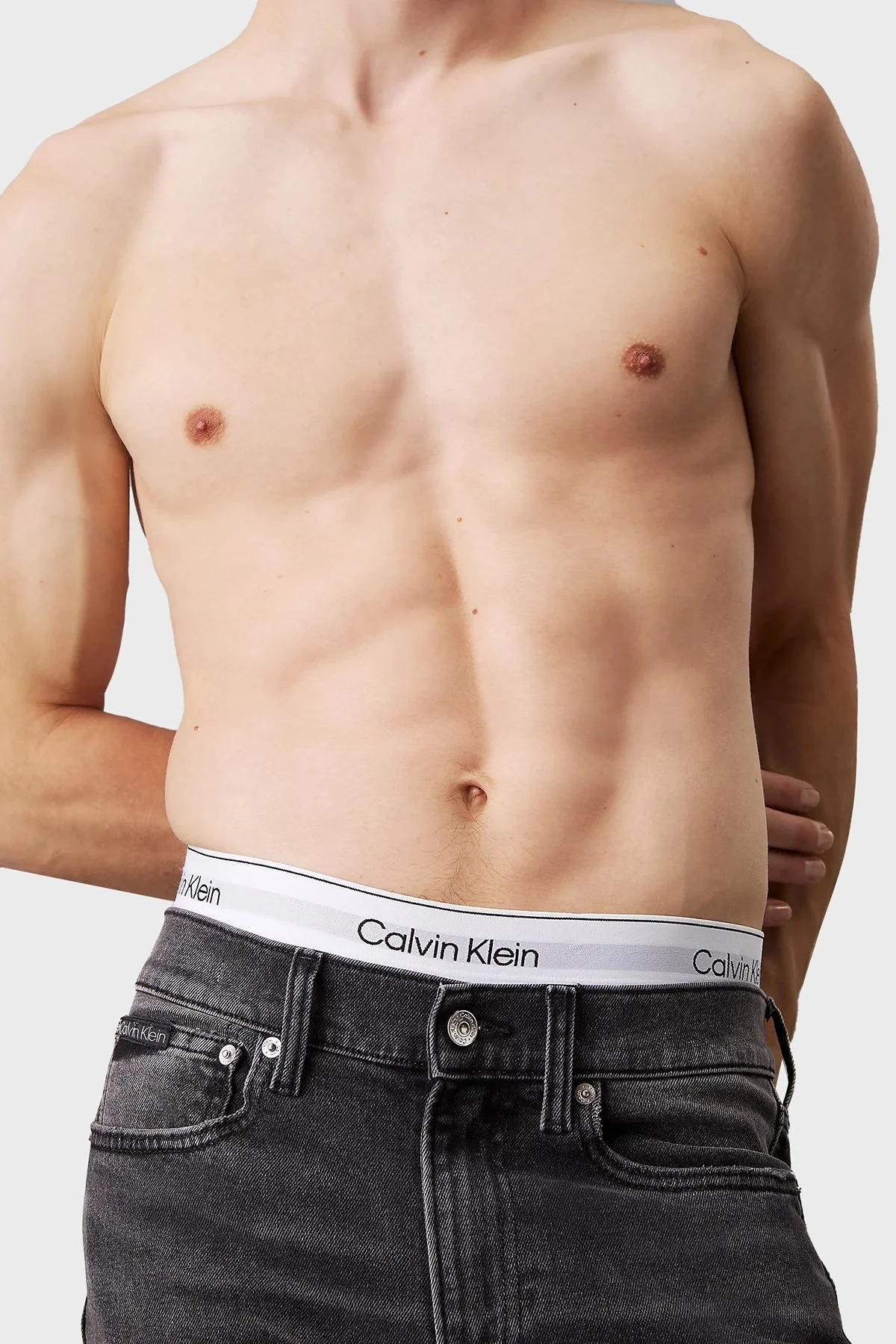 Calvin Klein Slim Fit Normal Bel Dar Paça Jeans J30J3265321BY Erkek Kot Pantolon J30J326532 1BY SİYAH - 9