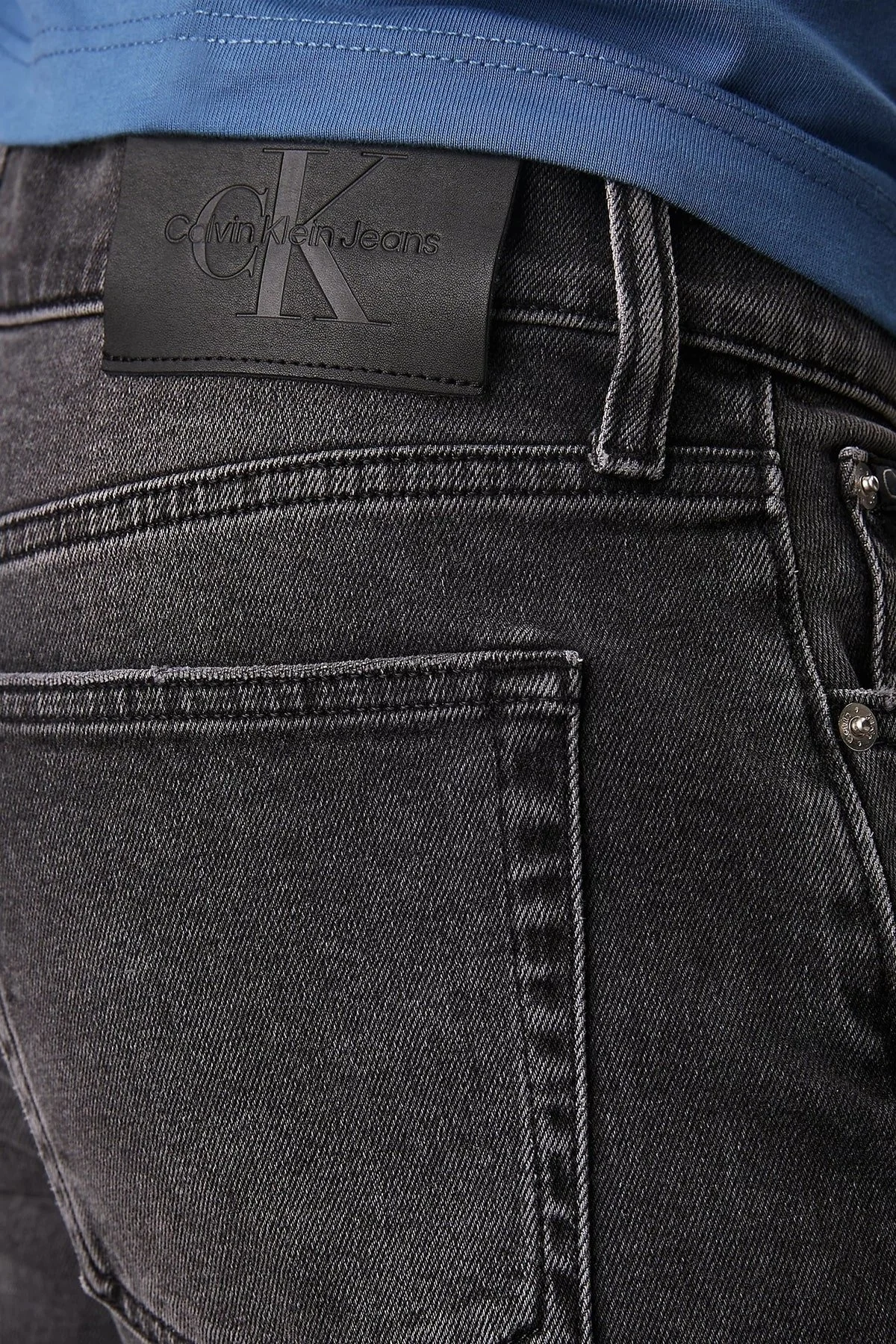 Calvin Klein Slim Fit Normal Bel Dar Paça Jeans J30J3265321BY Erkek Kot Pantolon J30J326532 1BY SİYAH - 10