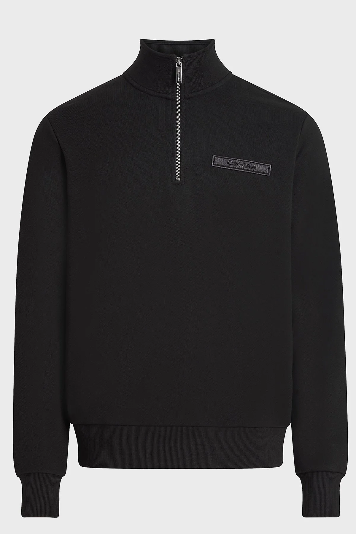 Calvin Klein Slim Fit Pamuklu Yarım Fermuarlı Dik Yaka K10K113729BEH Erkek Sweat K10K113729 BEH SİYAH - 1