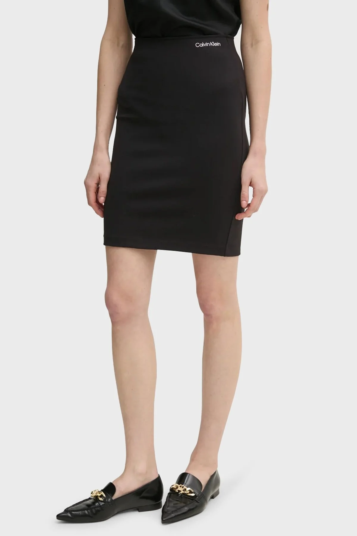 Calvin Klein Slim Fit Yüksek Bel Mini Boy Kalem J20J224862BEH Bayan Etek J20J224862 BEH SİYAH - 6