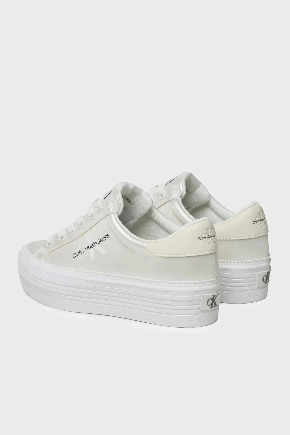 Calvin Klein Sneaker YW0YW01037YBR Bayan Ayakkabı YW0YW01037 YBR Parlak Beyaz - 3