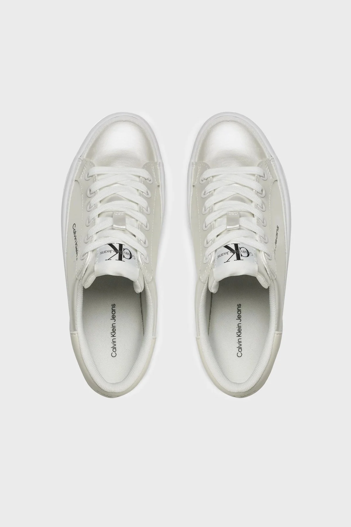 Calvin Klein Sneaker YW0YW01037YBR Bayan Ayakkabı YW0YW01037 YBR Parlak Beyaz - 4