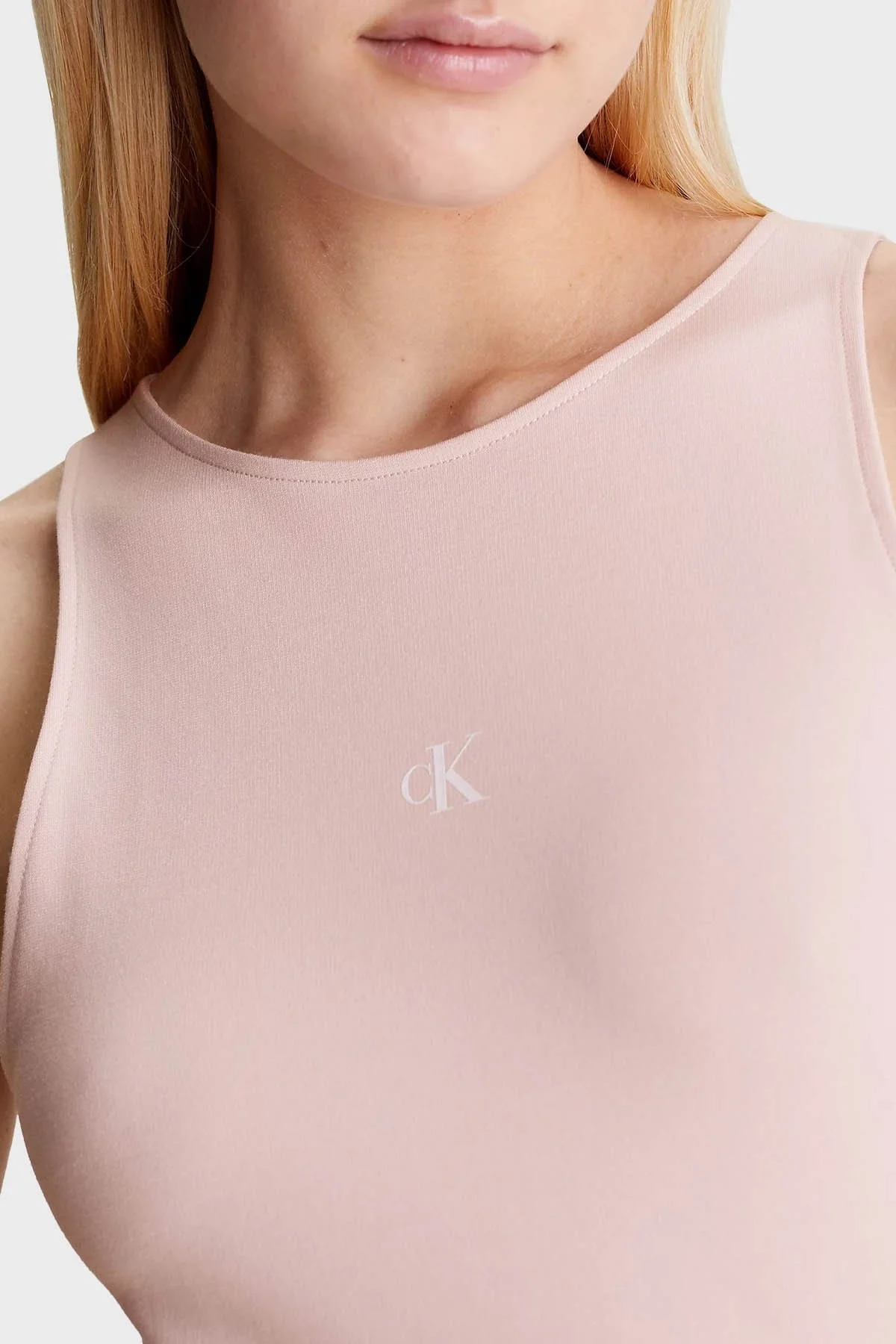 Calvin Klein Streç Fitted Cut Out Detaylı Mini J20J223067TF6 Bayan Elbise J20J223067 TF6 PUDRA - 4