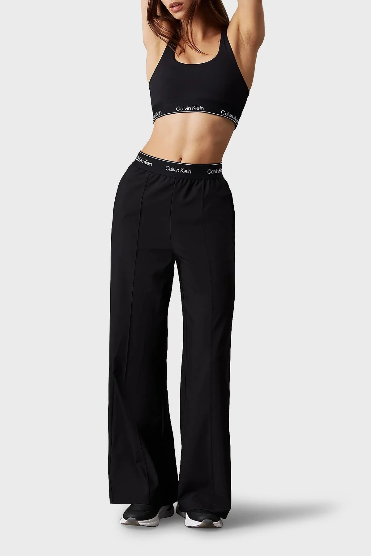 Calvin Klein Streç Logo Baskılı Kalın Askılı Dolgusuz Sporcu i 00GWF4K227BAE Bayan Sütyen 00GWF4K227 BAE SİYAH - 3