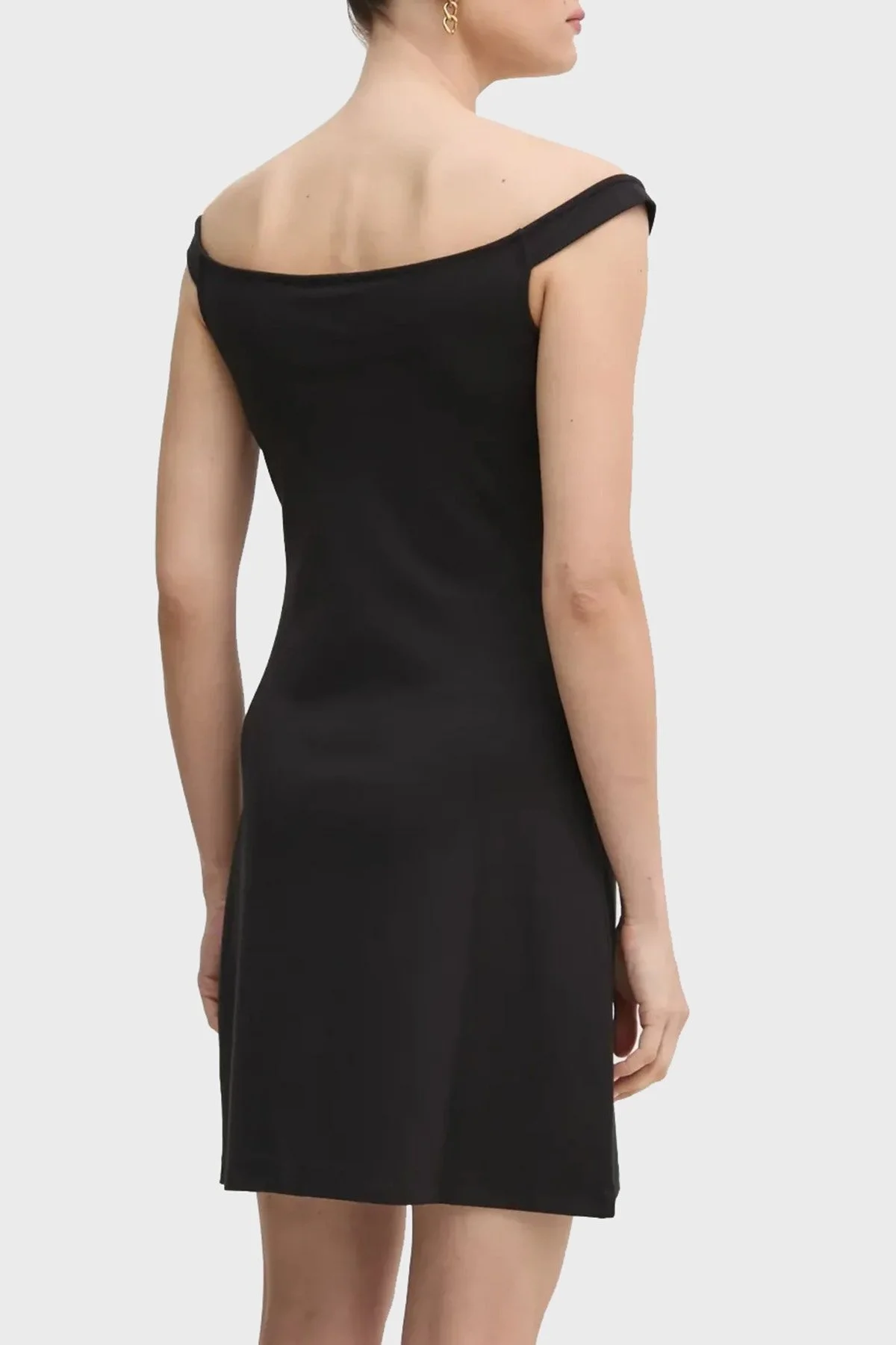Calvin Klein Streç Logolu Slim Fit Kayık Yaka Mini Boy J20J225541BEH Bayan Elbise J20J225541 BEH SİYAH - 7