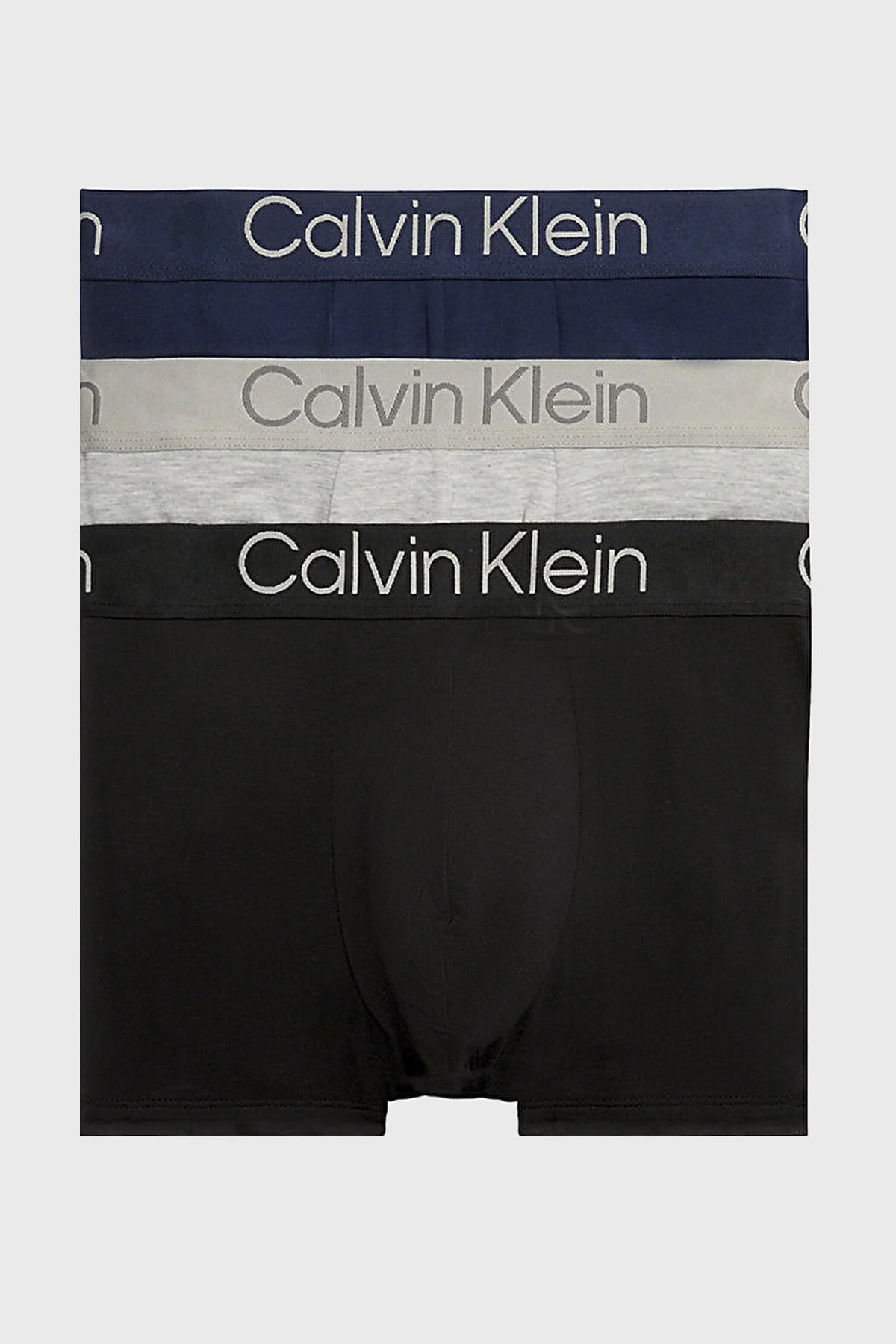 Calvin Klein Streç Modal 3 Pack 000NB3187AH44 Erkek Boxer 000NB3187A H44 Siyah-Lacivert-Gri - 1
