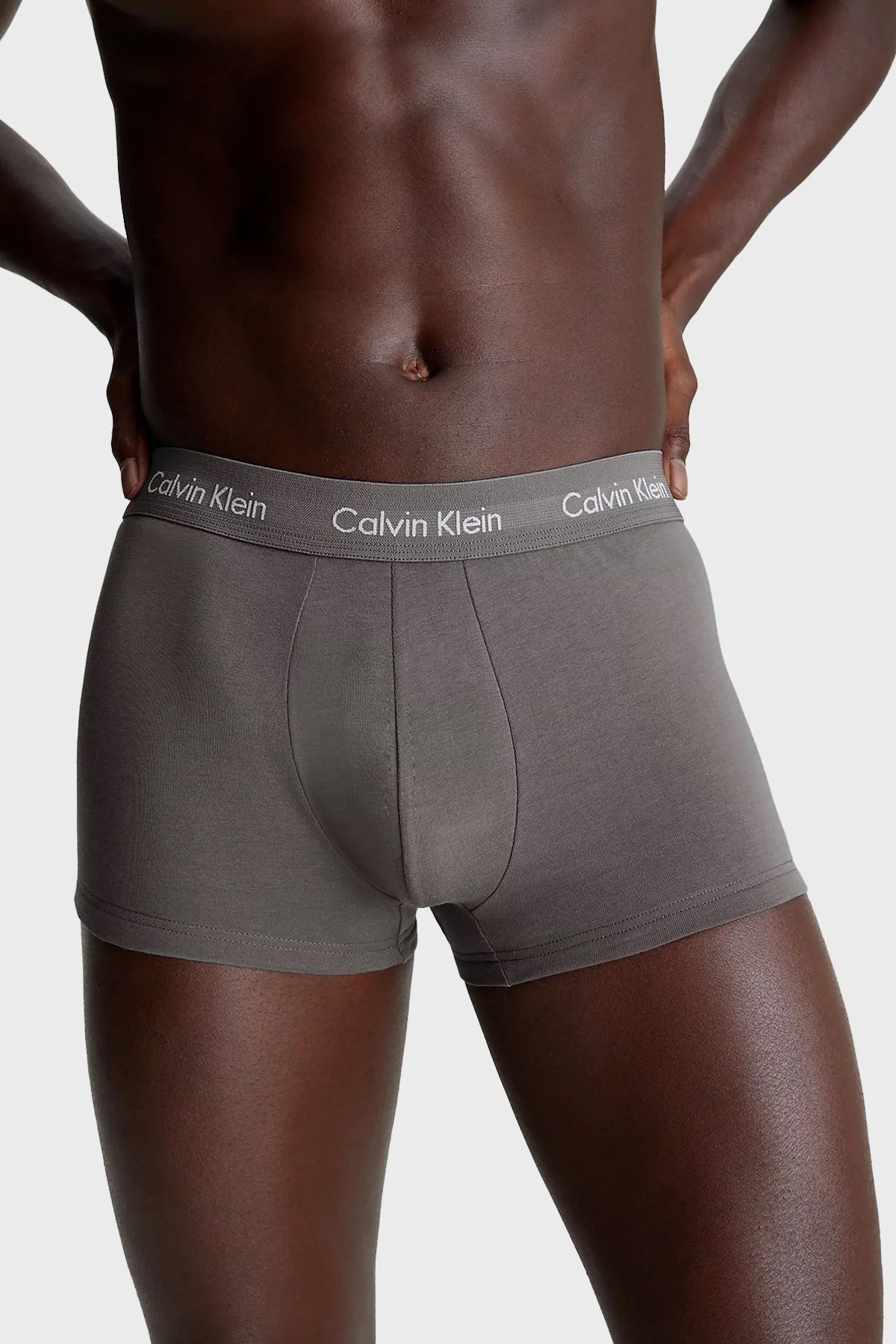 Calvin Klein Streç Pamuklu 3 Pack 0000U2664GMWQ Erkek Boxer 0000U2664G MWQ Gri-Krem-Turuncu - 2
