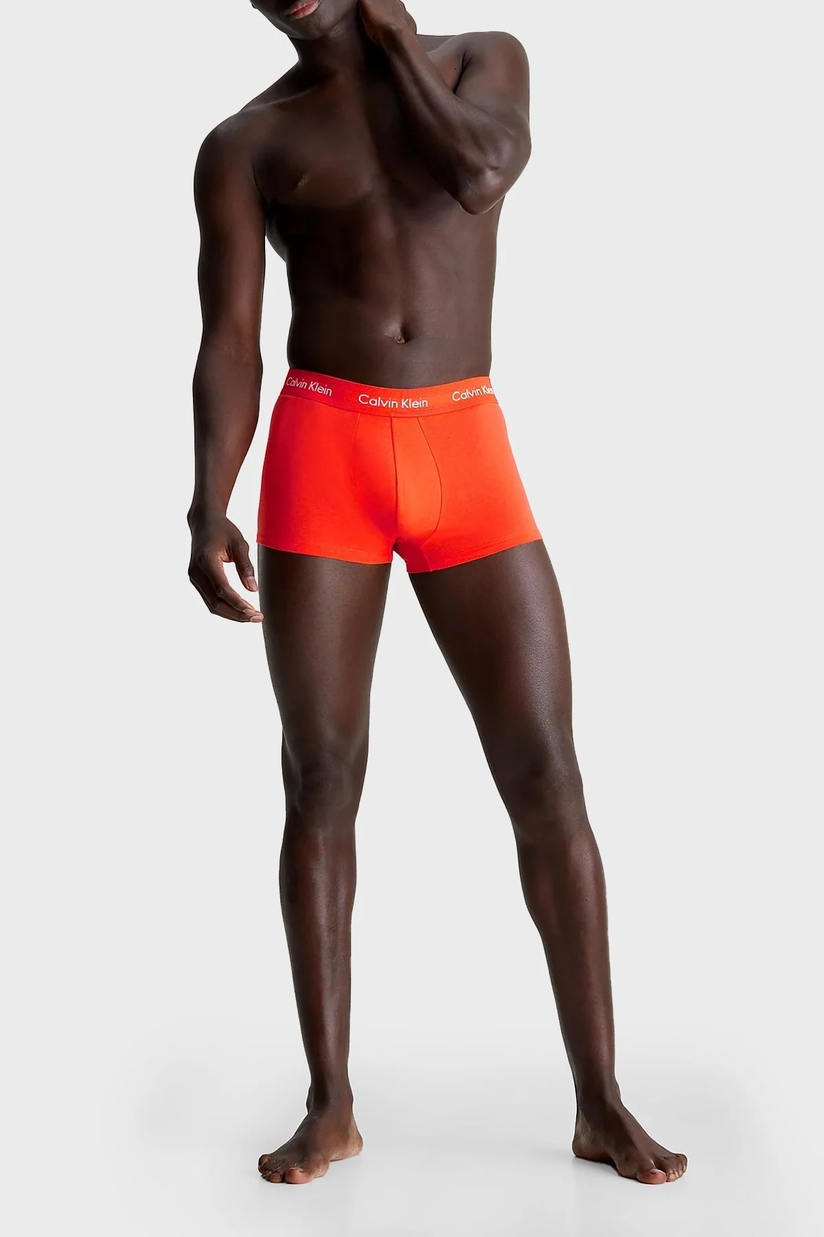 Calvin Klein Streç Pamuklu 3 Pack 0000U2664GMWQ Erkek Boxer 0000U2664G MWQ Gri-Krem-Turuncu - 3