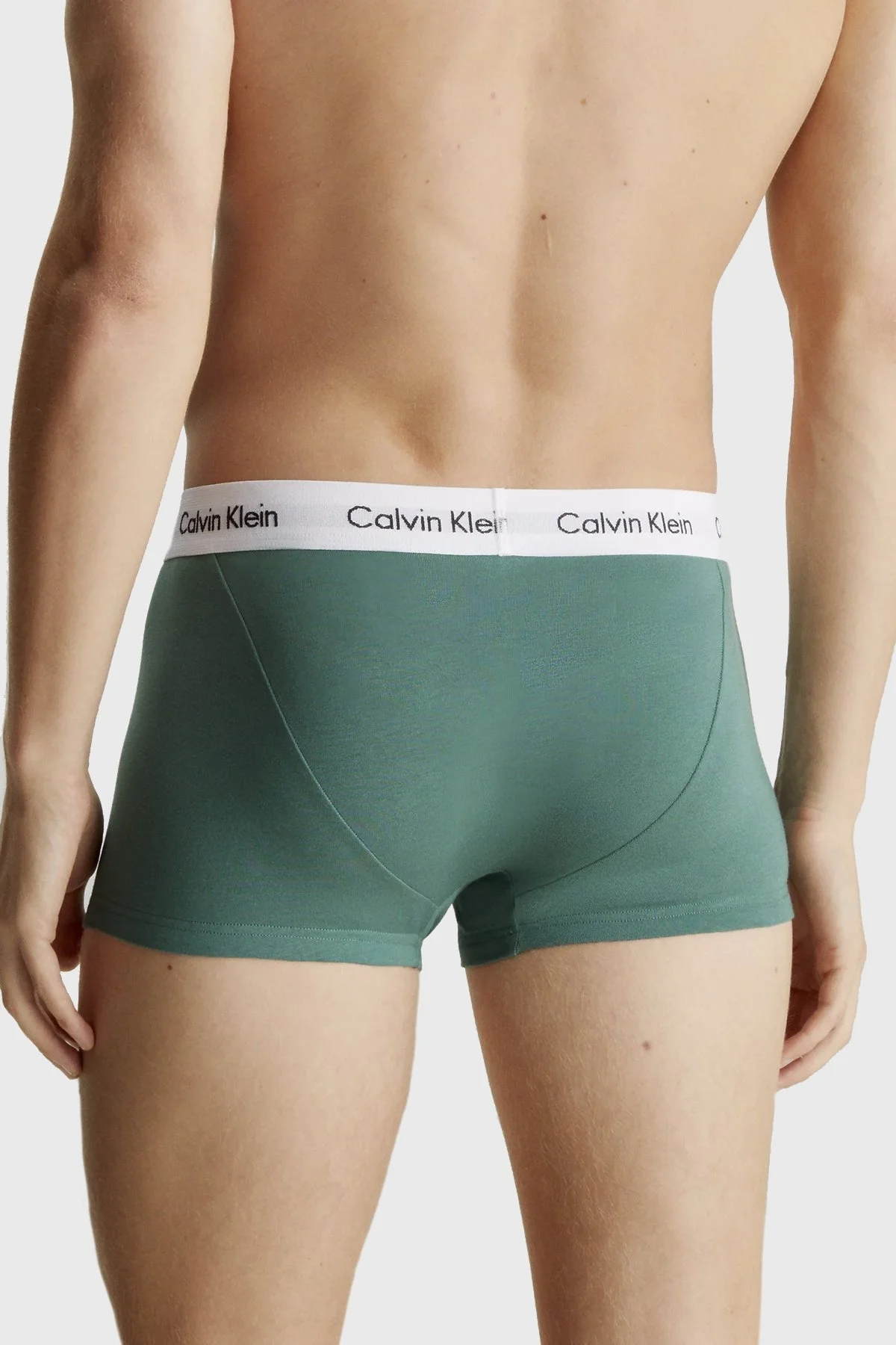 Calvin Klein Streç Pamuklu 3 Pack 0000U2664GN21 Erkek Boxer 0000U2664G N21 Yeşil-Mavi-Gri - 4
