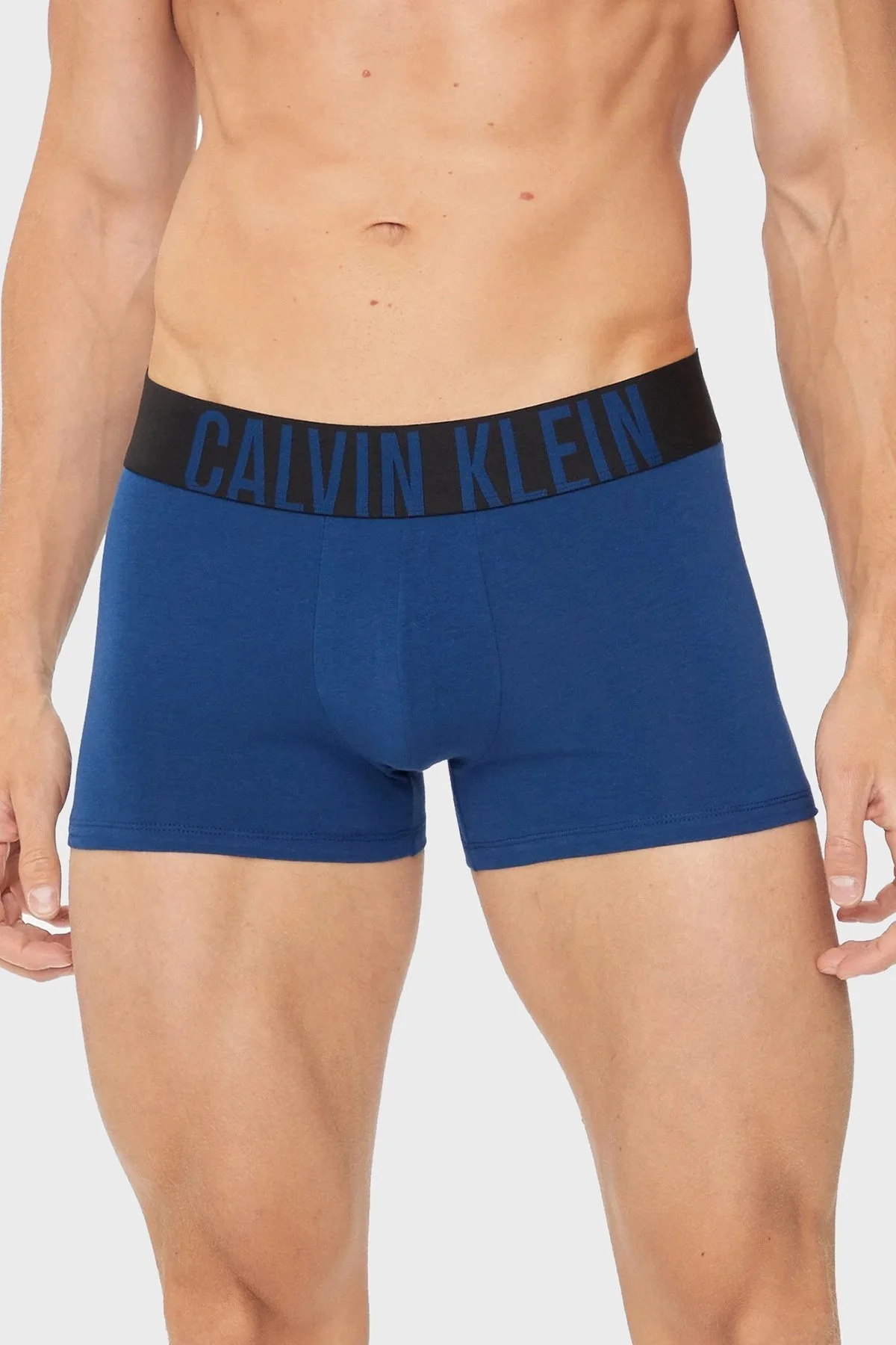 Calvin Klein Streç Pamuklu 3 Pack 000NB3608ALXS Erkek Boxer 000NB3608A LXS Mavi-Gri-Turkuaz - 9