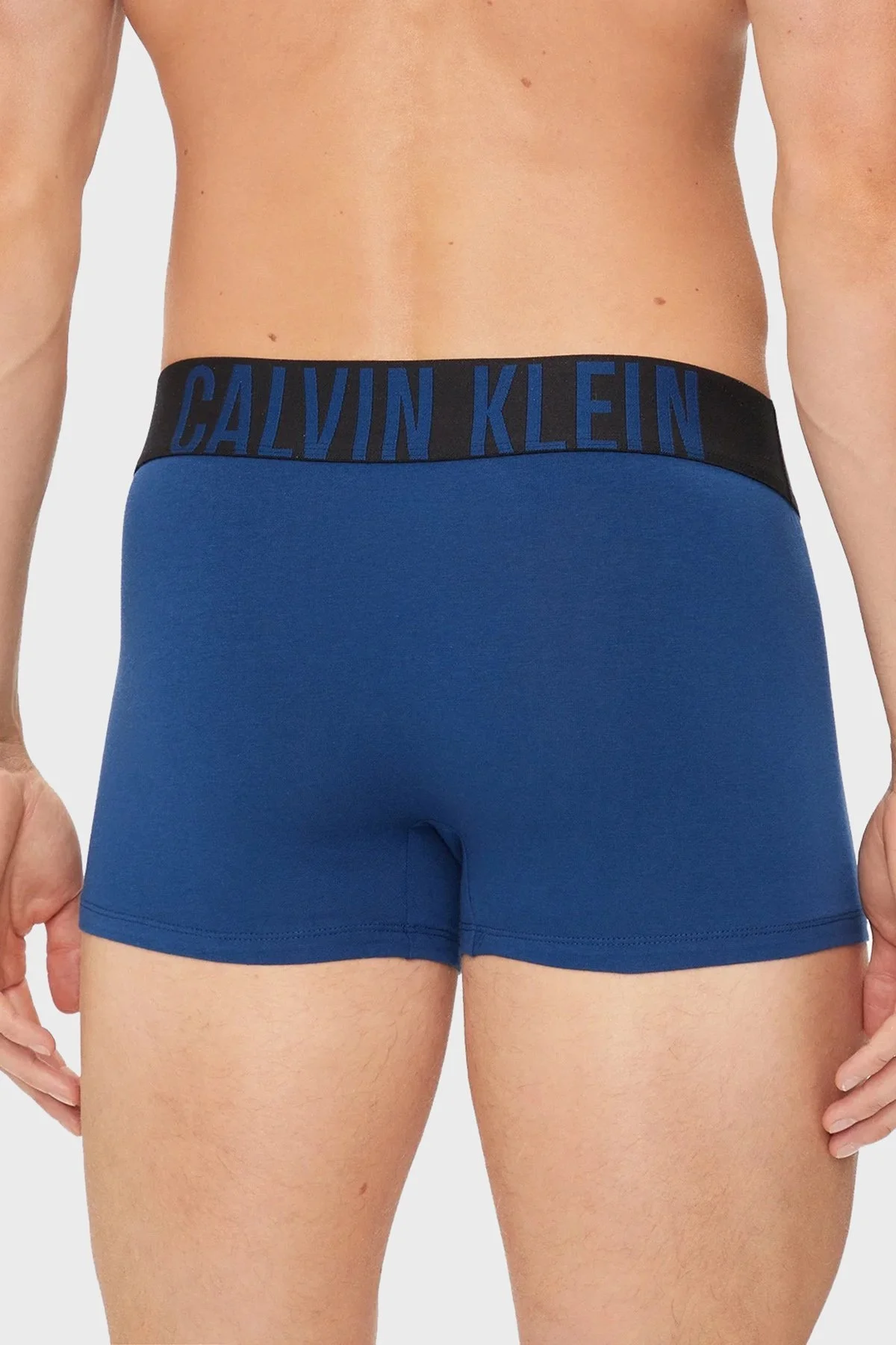 Calvin Klein Streç Pamuklu 3 Pack 000NB3608ALXS Erkek Boxer 000NB3608A LXS Mavi-Gri-Turkuaz - 10