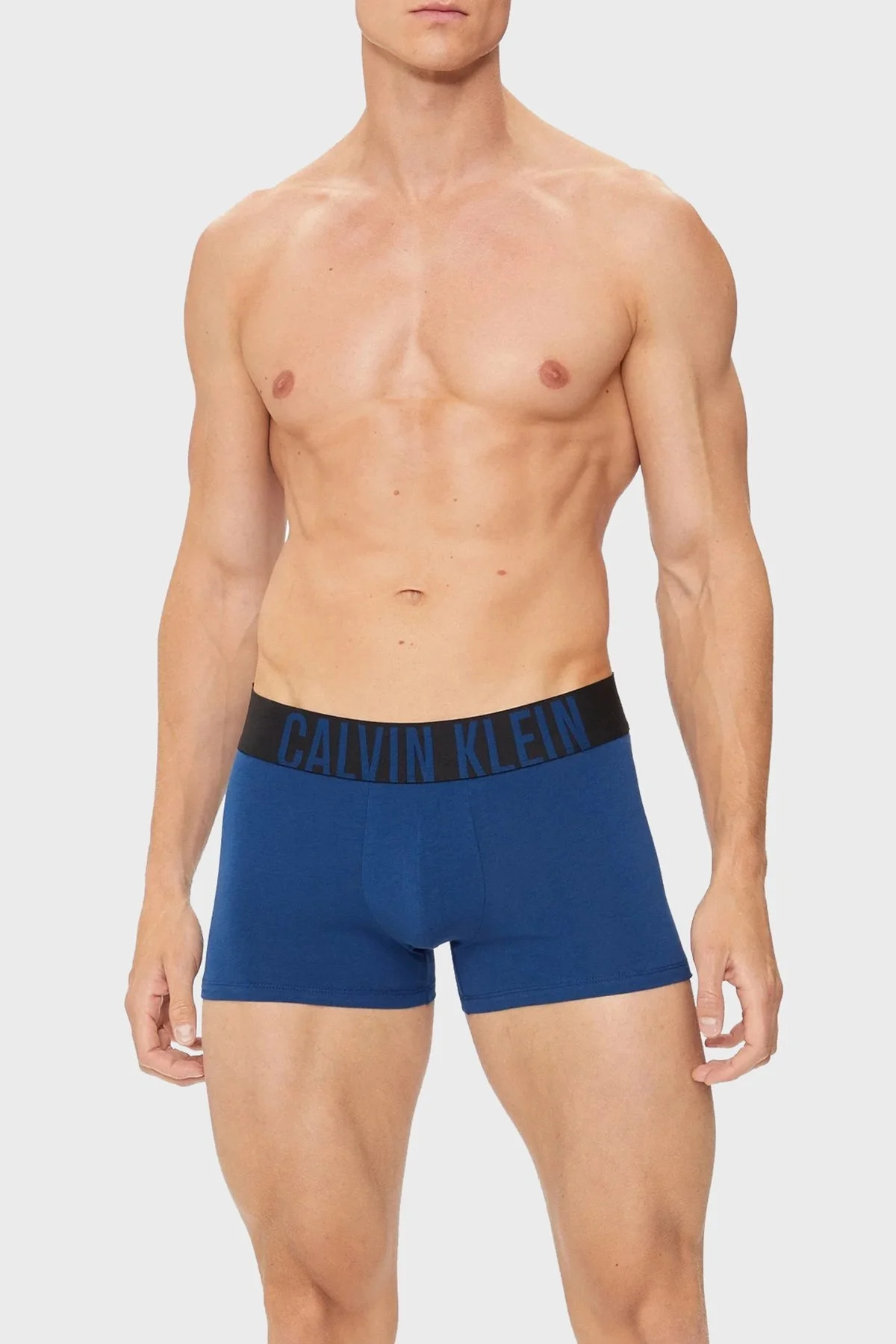 Calvin Klein Streç Pamuklu 3 Pack 000NB3608ALXS Erkek Boxer 000NB3608A LXS Mavi-Gri-Turkuaz - 11