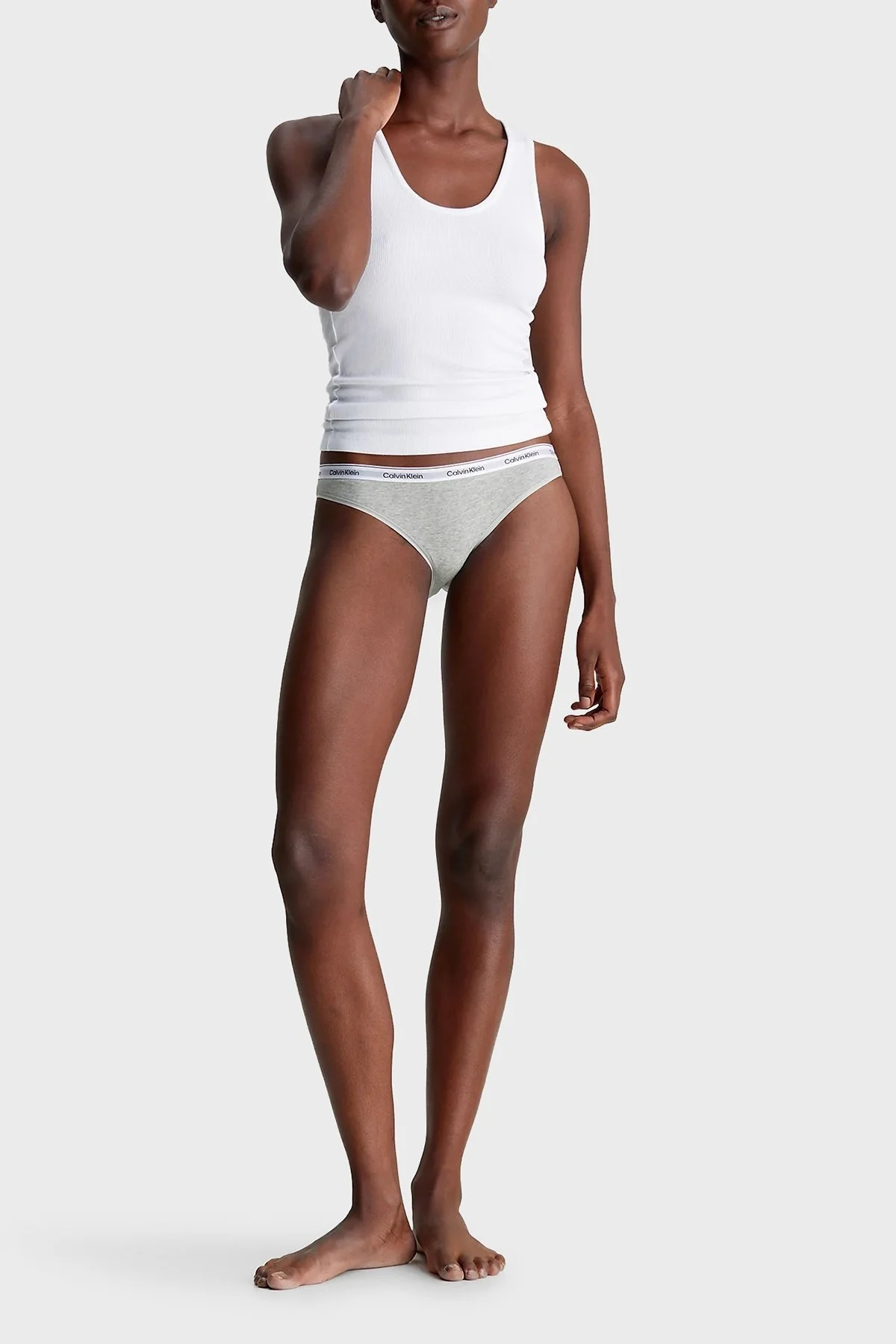 Calvin Klein Streç Pamuklu 3 Pack 000QD5207ENP4 Bayan Külot 000QD5207E NP4 Fuşya-Beyaz-Gri - 4