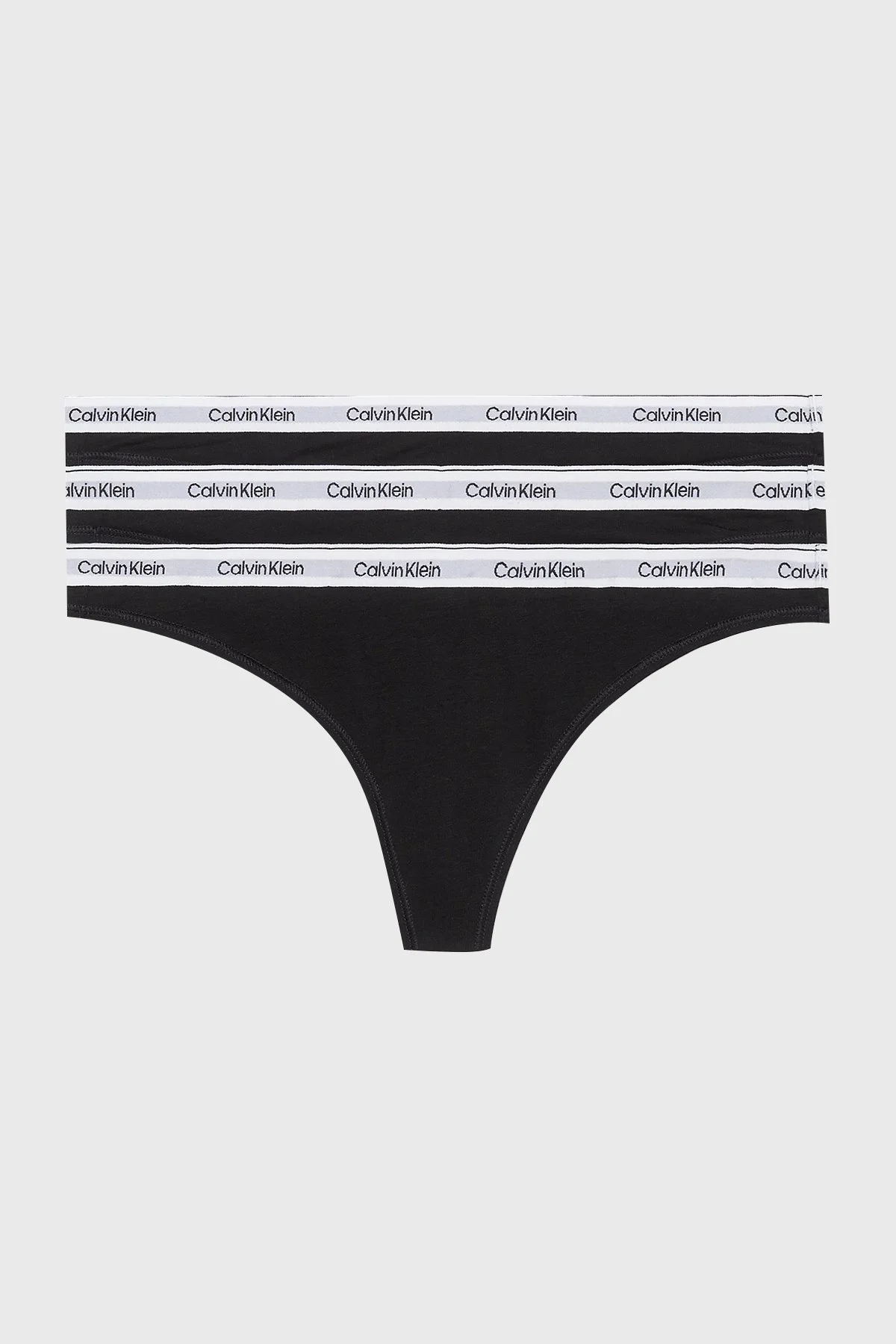 Calvin Klein Streç Pamuklu 3 Pack Tanga 000QD5209EUB1 Bayan Külot 000QD5209E UB1 SİYAH - 1