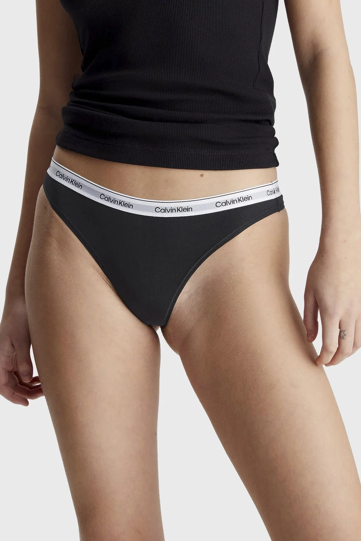 Calvin Klein Streç Pamuklu 3 Pack Tanga 000QD5209EUB1 Kadın Külot 000QD5209E UB1 SİYAH - 2