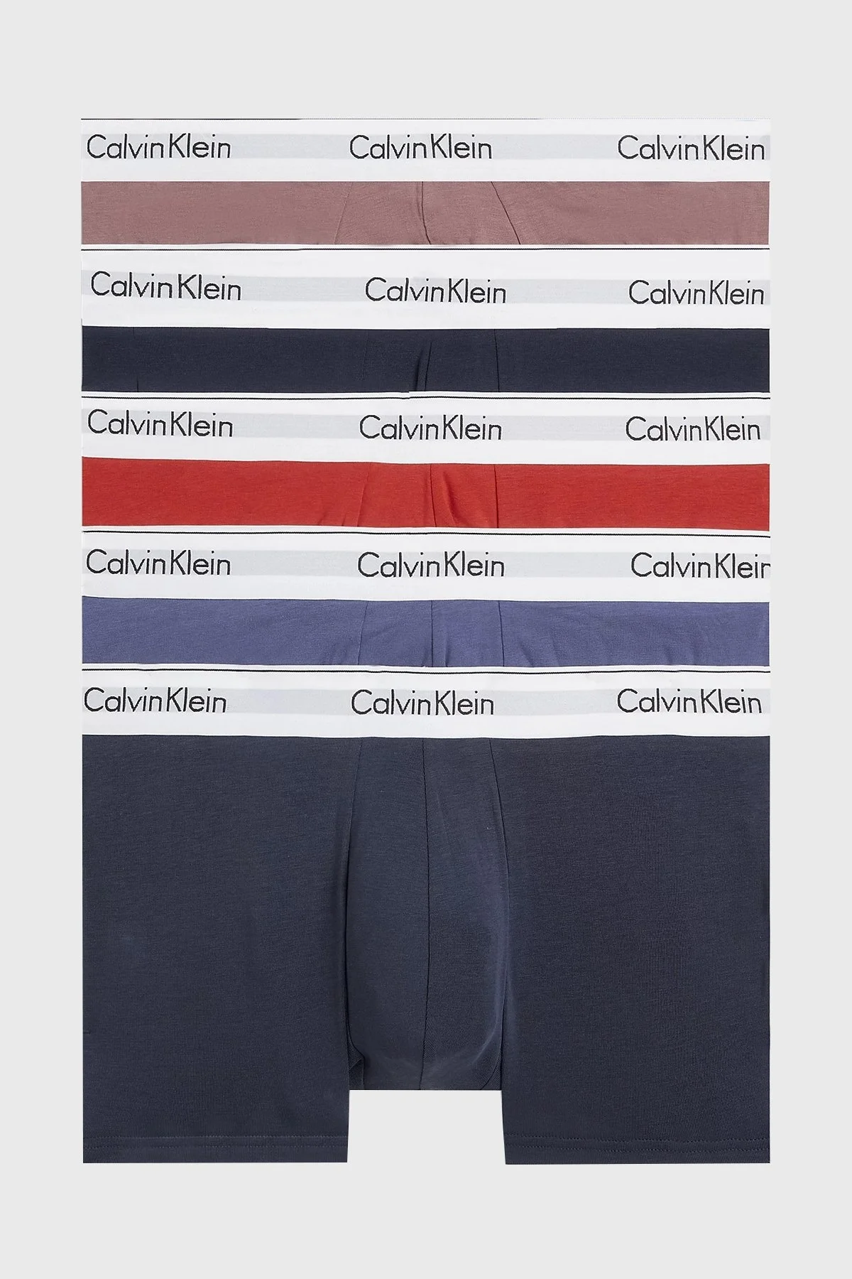 Calvin Klein Streç Pamuklu 5 Pack 000NB3774AMVO Erkek Boxer 000NB3774A MVO Siyah-Pudra-Kırmızı - 1