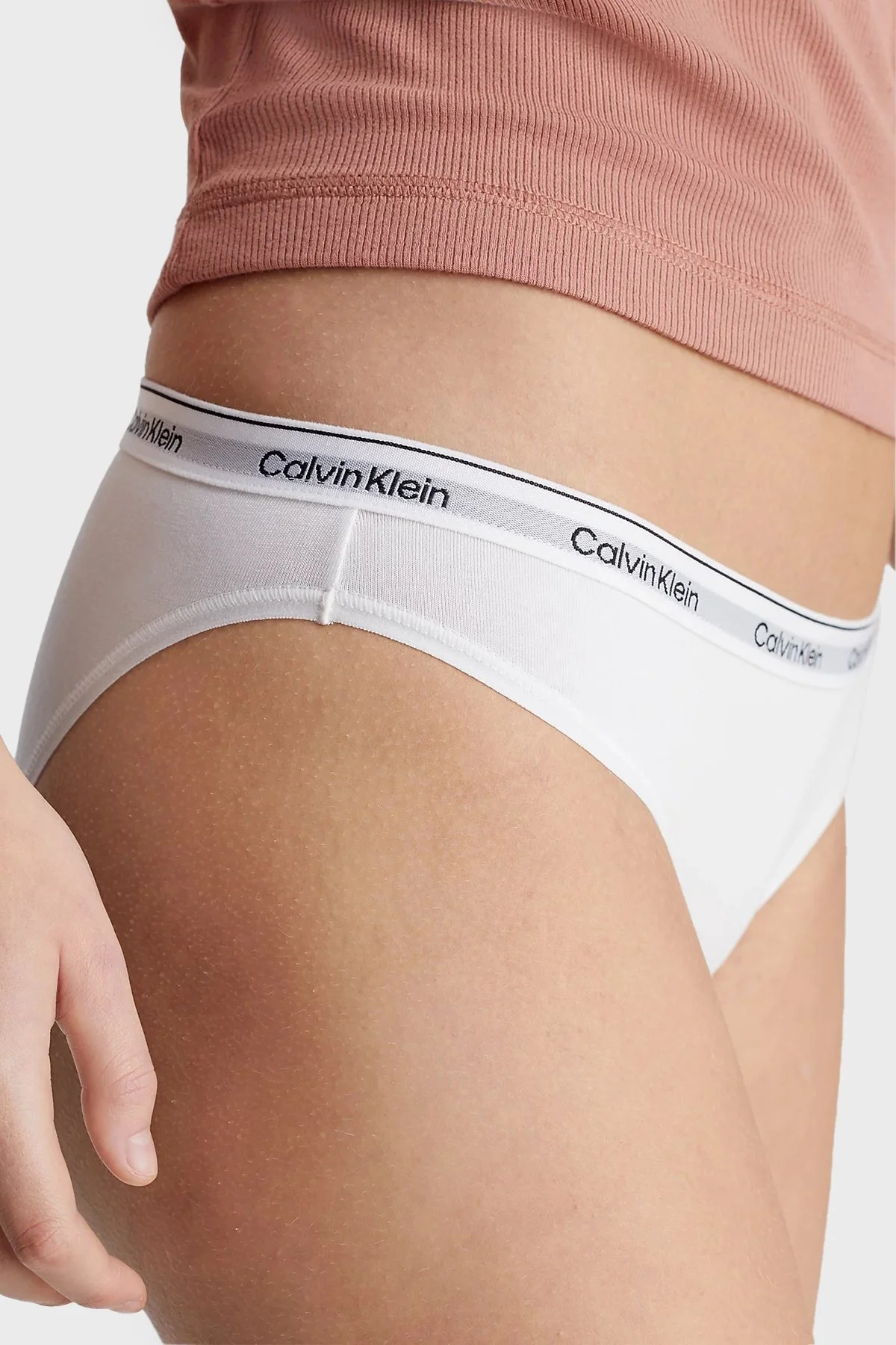 Calvin Klein Streç Pamuklu Düşük Bel 3 Pack 000QD5207E100 Bayan Külot 000QD5207E 100 BEYAZ - 8