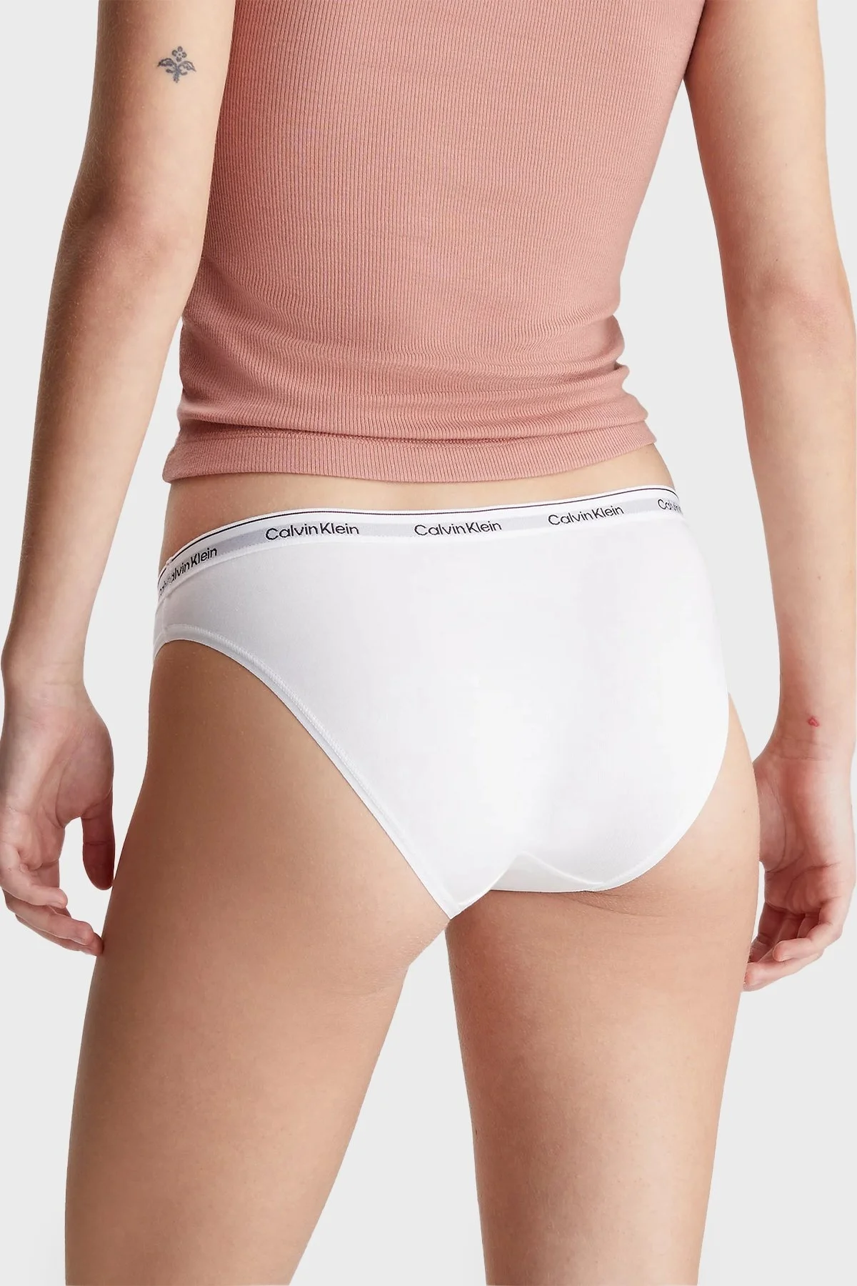 Calvin Klein Streç Pamuklu Düşük Bel 3 Pack 000QD5207E100 Bayan Külot 000QD5207E 100 BEYAZ - 9