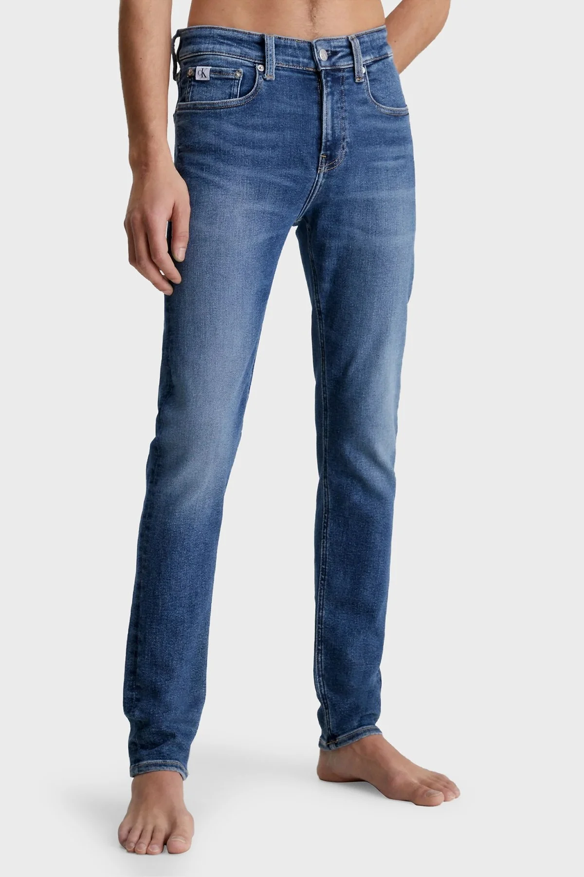 Calvin Klein Streç Pamuklu Düşük Bel Dar Paça Skinny Fit Jeans J30J3228341BJ Erkek Kot Pantolon J30J322834 1BJ LACİVERT - 2