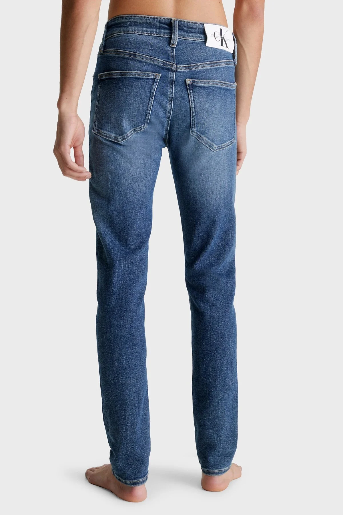 Calvin Klein Streç Pamuklu Düşük Bel Dar Paça Skinny Fit Jeans J30J3228341BJ Erkek Kot Pantolon J30J322834 1BJ LACİVERT - 4
