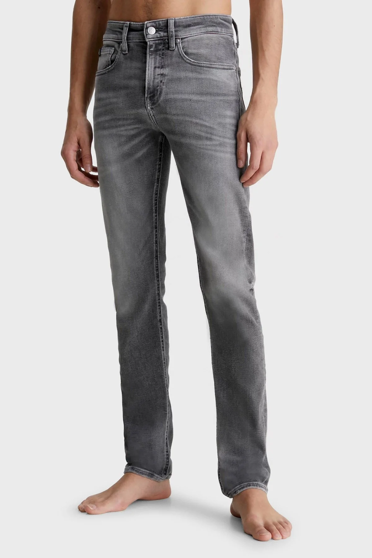 Calvin Klein Streç Pamuklu Düşük Bel Skinny Fit Dar Paça Jeans Erkek Pantolon J30J322838 1BZ GRİ - 1