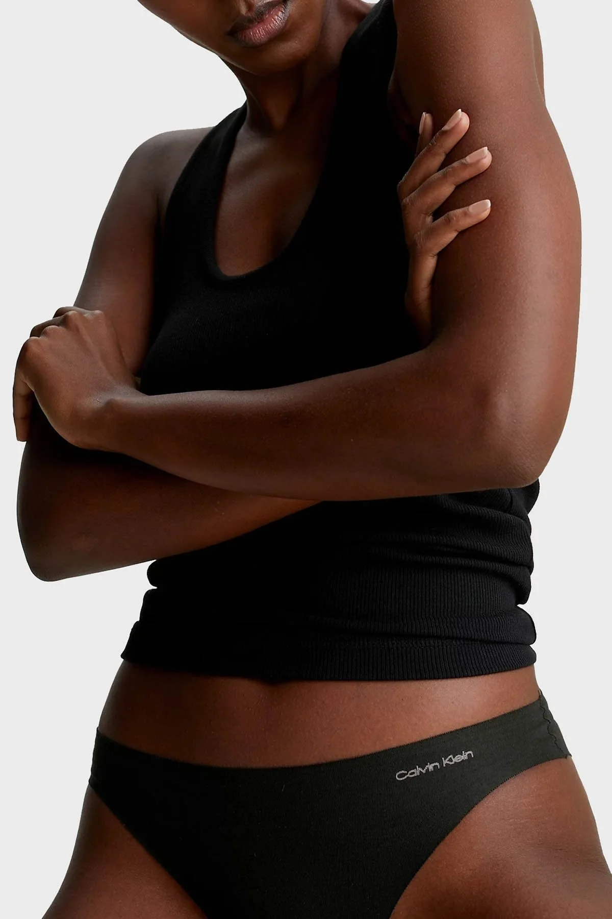 Calvin Klein Streç Pamuklu Lazer Kesim 3 Pack 000QD5200EN8I Bayan Külot 000QD5200E N8I Beyaz-Pembe-Siyah - 3