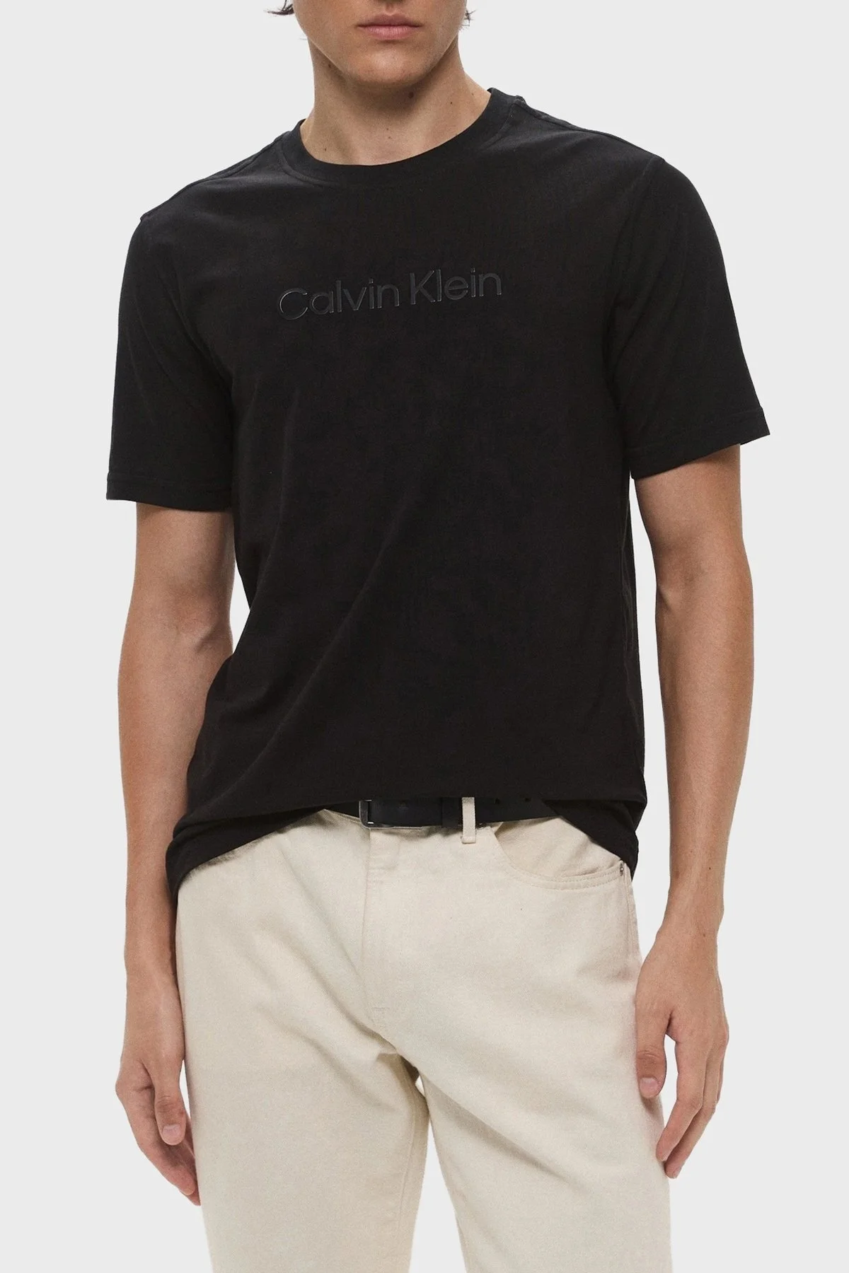 Calvin Klein Streç Pamuklu Regular Fit Bisiklet Yaka LVGMS5K182UB1 Erkek T Shirt LVGMS5K182 UB1 SİYAH - 5