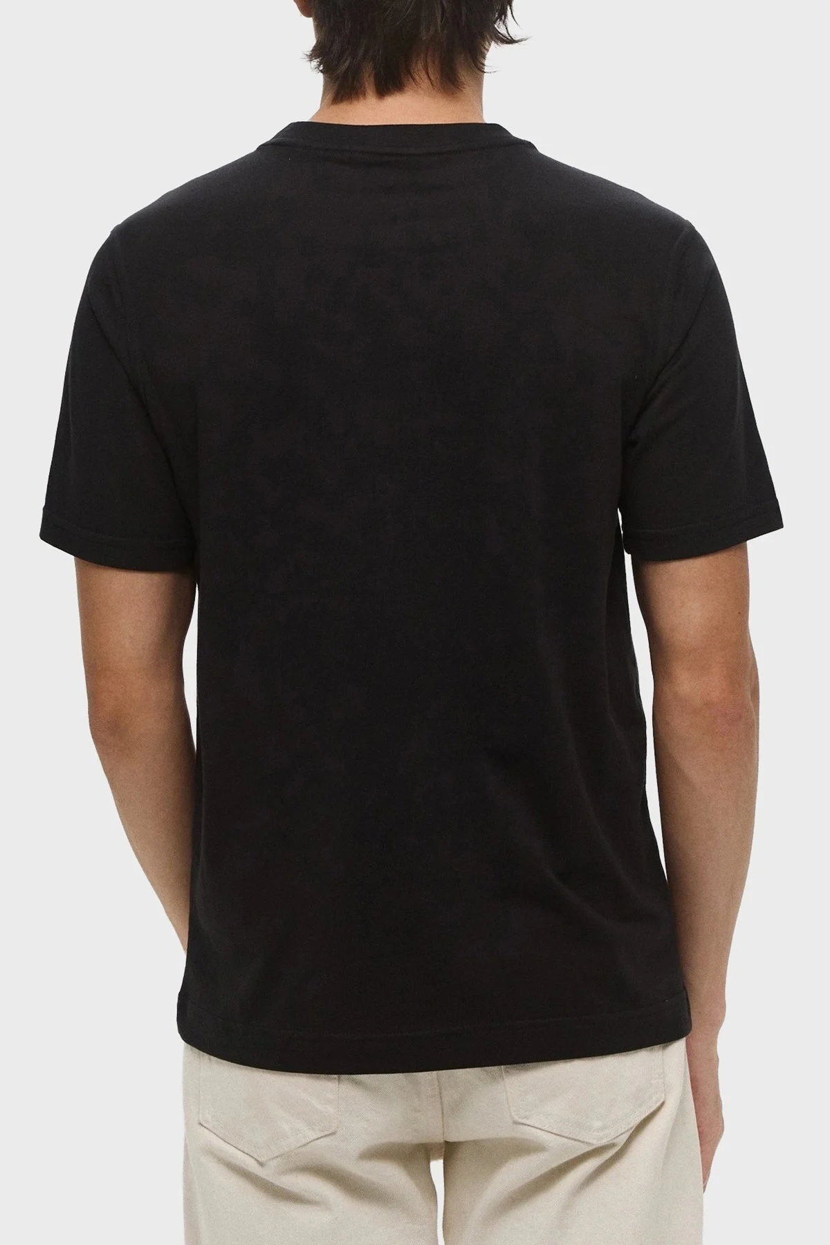 Calvin Klein Streç Pamuklu Regular Fit Bisiklet Yaka LVGMS5K182UB1 Erkek T Shirt LVGMS5K182 UB1 SİYAH - 7