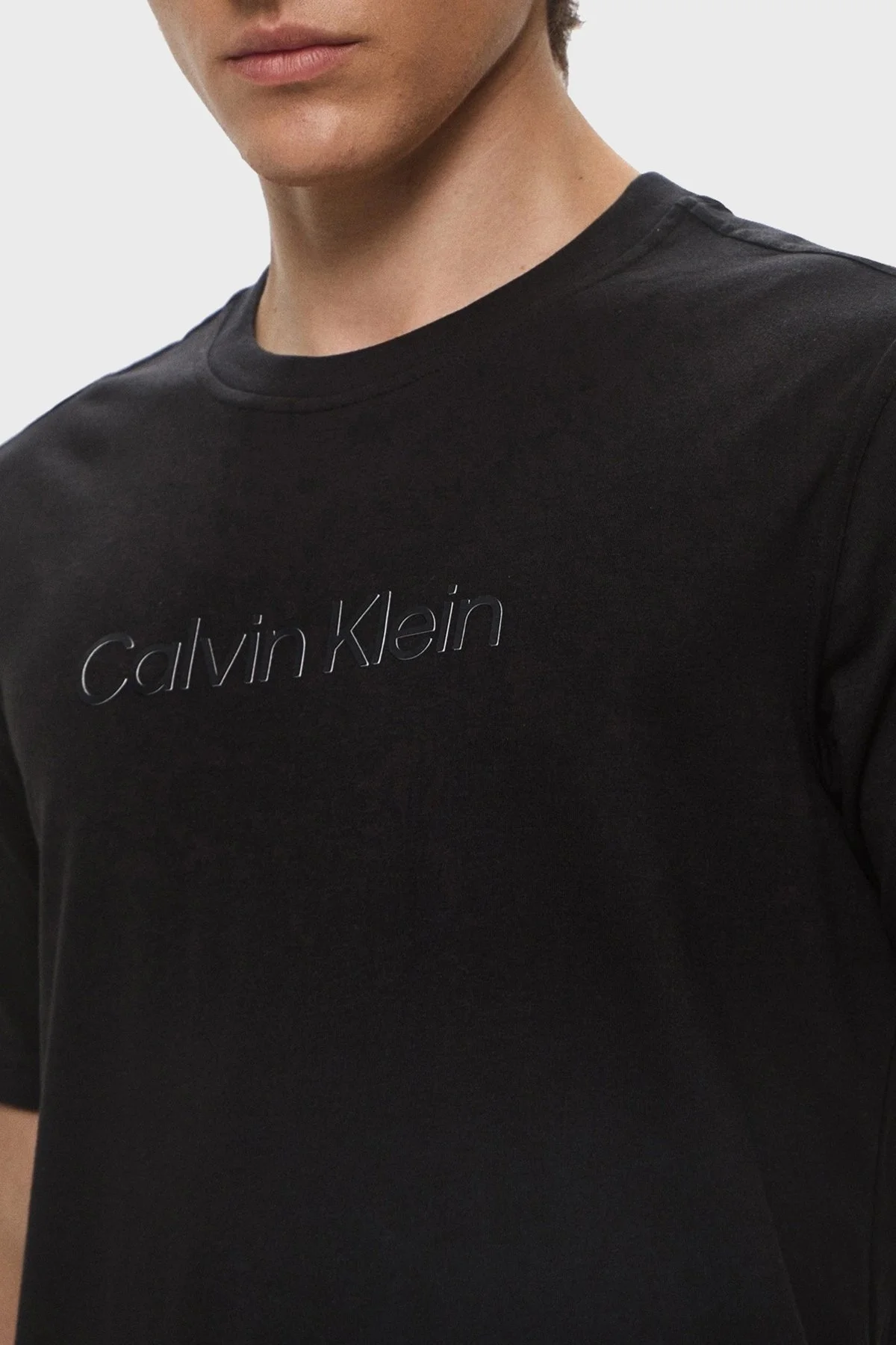 Calvin Klein Streç Pamuklu Regular Fit Bisiklet Yaka LVGMS5K182UB1 Erkek T Shirt LVGMS5K182 UB1 SİYAH - 8