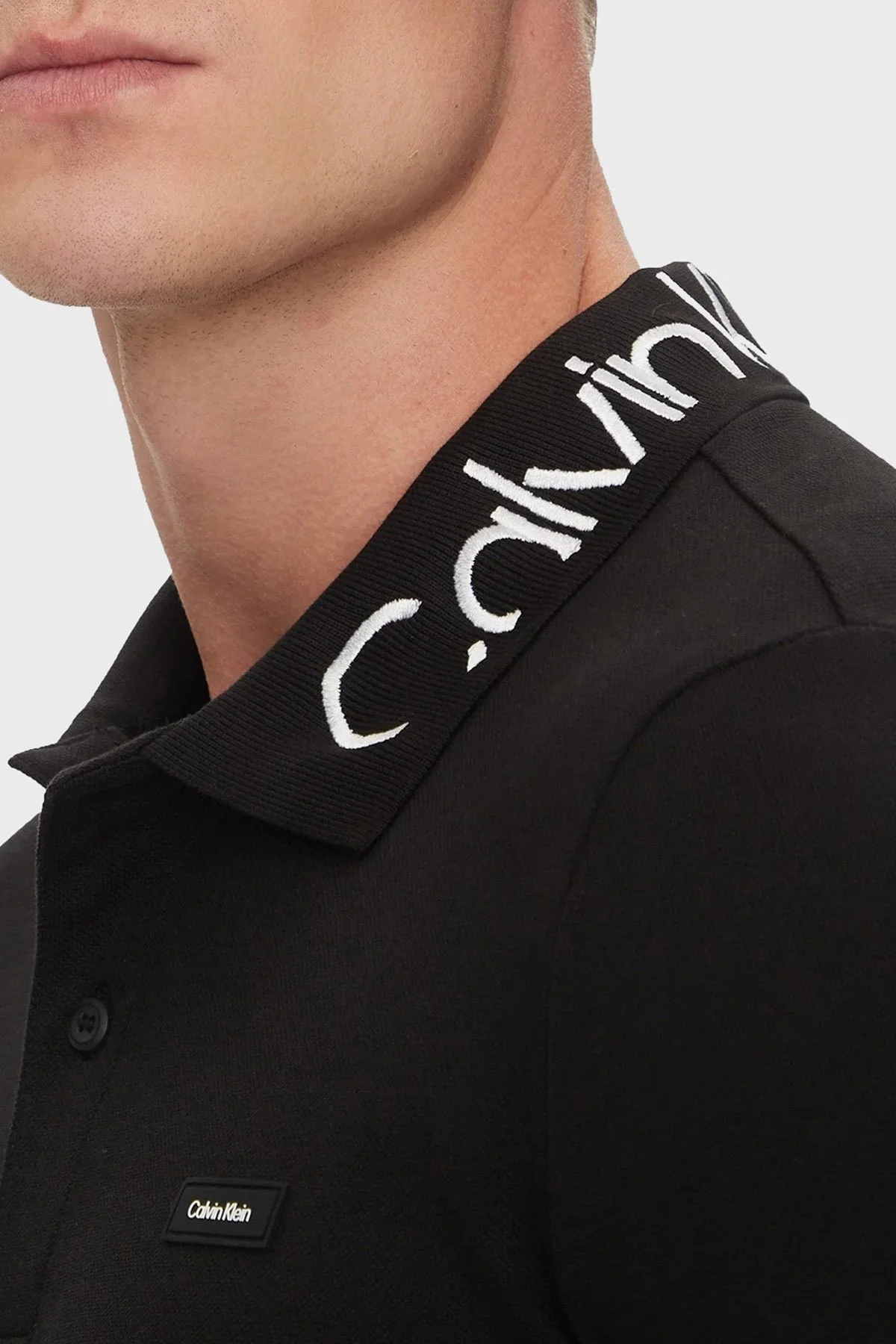 Calvin Klein Streç Pamuklu Regular Fit Düğmeli K10K114474BEH Erkek Polo Yaka T Shirt K10K114474 BEH SİYAH - 6