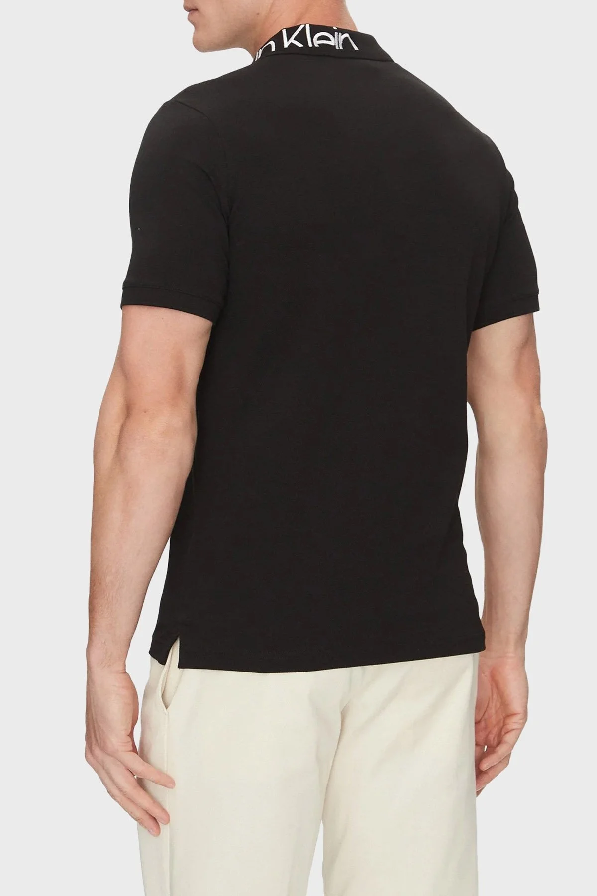Calvin Klein Streç Pamuklu Regular Fit Düğmeli K10K114474BEH Erkek Polo Yaka T Shirt K10K114474 BEH SİYAH - 7