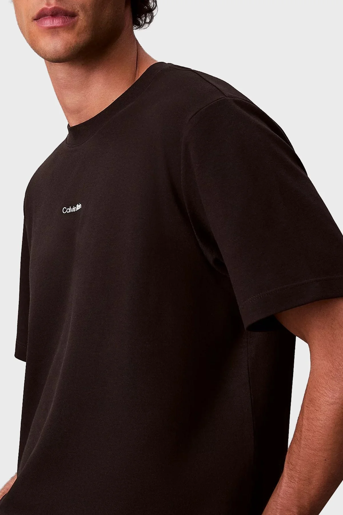 Calvin Klein Streç Pamuklu Regular Fit Sıfır Yaka LV04LC241GUB1 Erkek T Shirt LV04LC241G UB1 SİYAH - 4