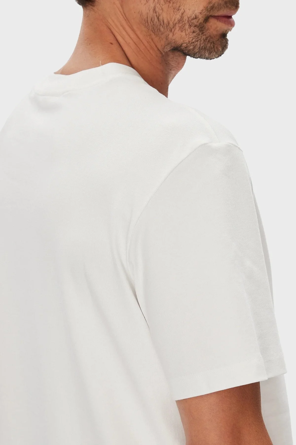 Calvin Klein Streç Pamuklu Regular Fit Sıfır Yaka LV04LC241GYAF Erkek T Shirt LV04LC241G YAF BEYAZ - 5