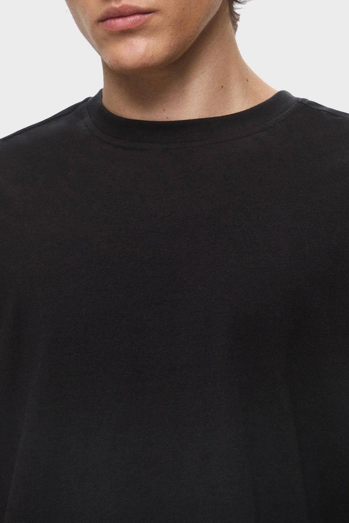 Calvin Klein Streç Pamuklu Relaxed Fit Bisiklet Yaka LVGMS5K177UB1 Erkek T Shirt LVGMS5K177 UB1 SİYAH - 9