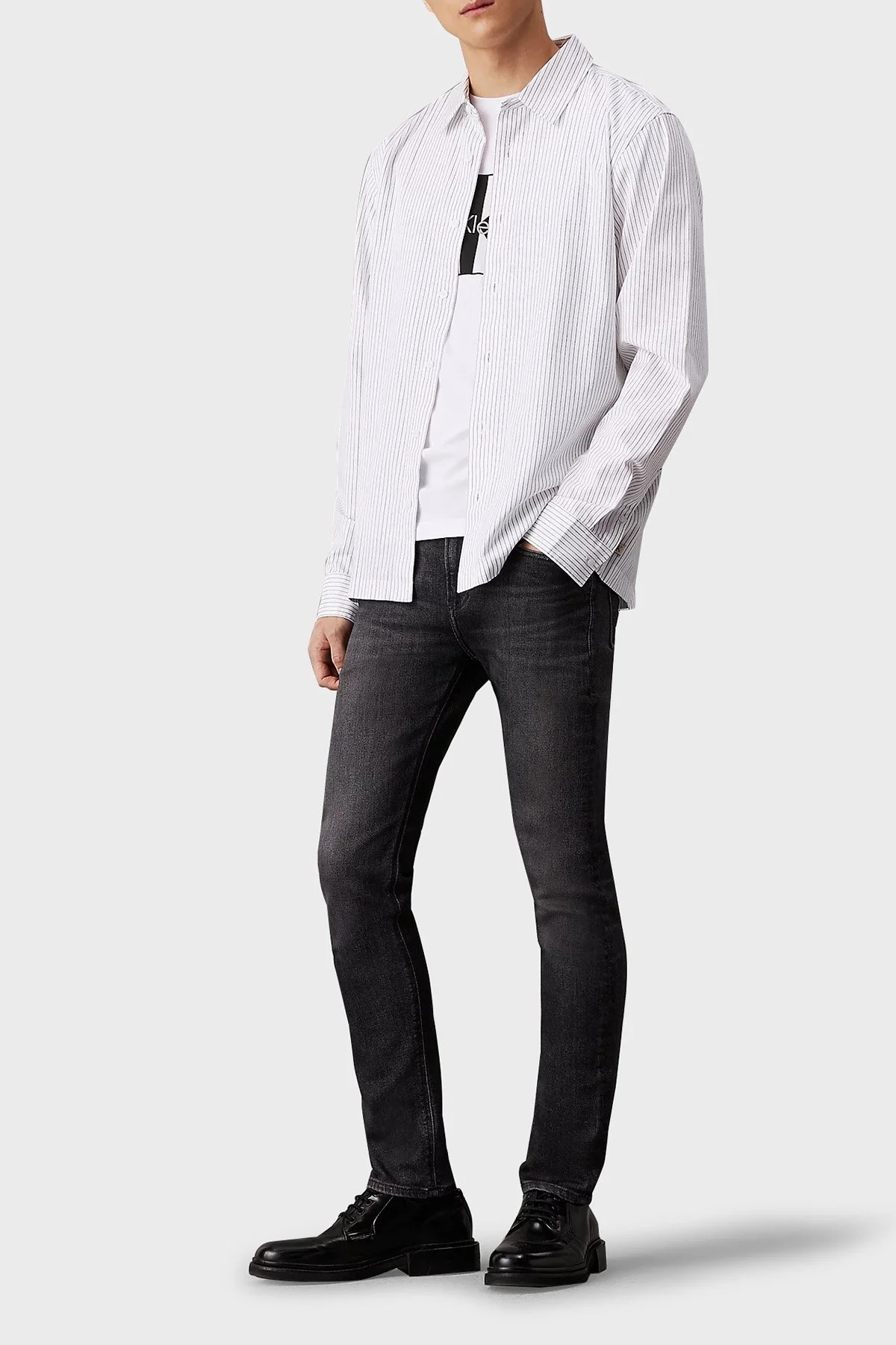 Calvin Klein Streç Pamuklu Skinny Fit Düşük Bel Dar Paça Jeans J30J3259681BY Erkek Kot Pantolon J30J325968 1BY SİYAH - 2