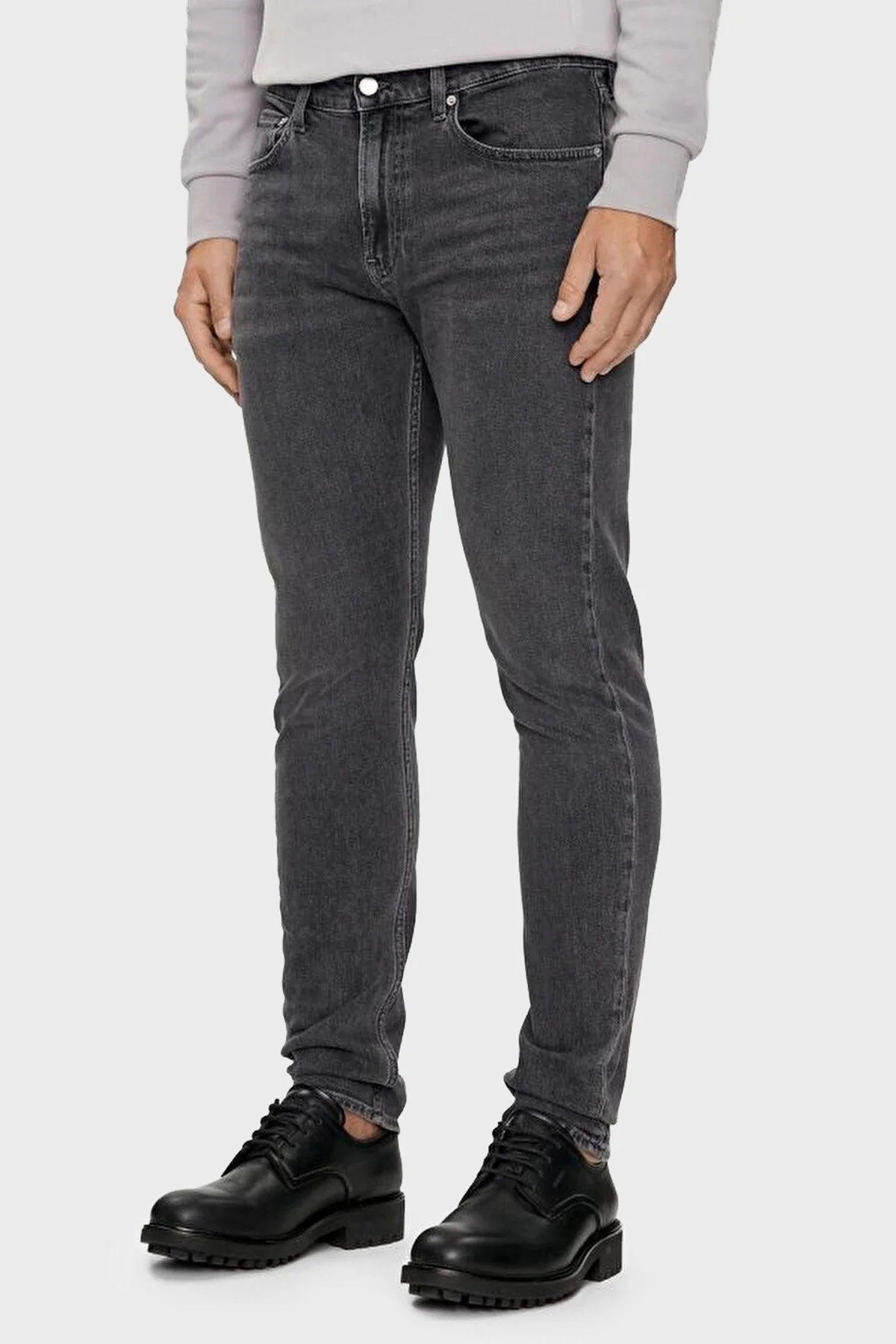 Calvin Klein Streç Pamuklu Skinny Fit Jeans J30J3257411BZ Erkek Kot Pantolon J30J325741 1BZ GRİ - 1