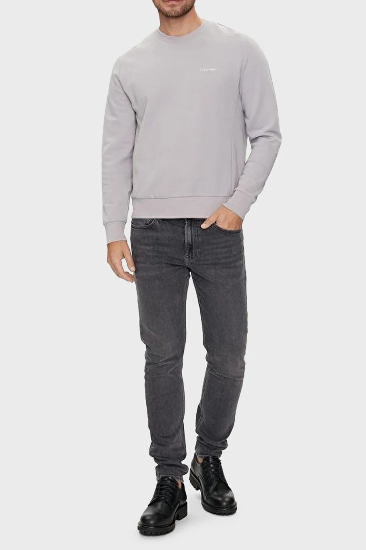 Calvin Klein Streç Pamuklu Skinny Fit Jeans J30J3257411BZ Erkek Kot Pantolon J30J325741 1BZ GRİ - 3