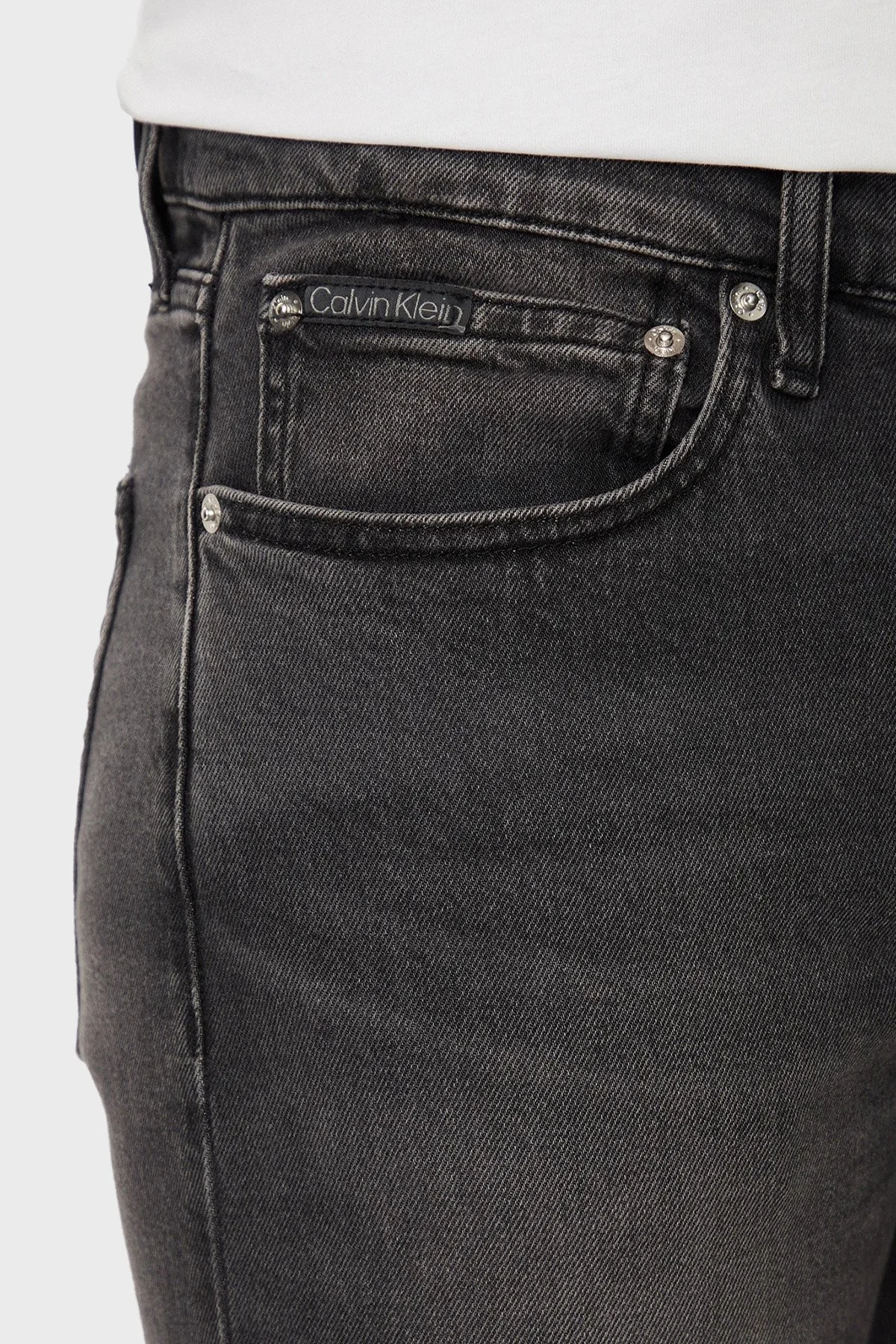 Calvin Klein Streç Pamuklu Skinny Fit Normal Bel Dar Paça Jeans J30J3263601BY Erkek Kot Pantolon J30J326360 1BY SİYAH - 4