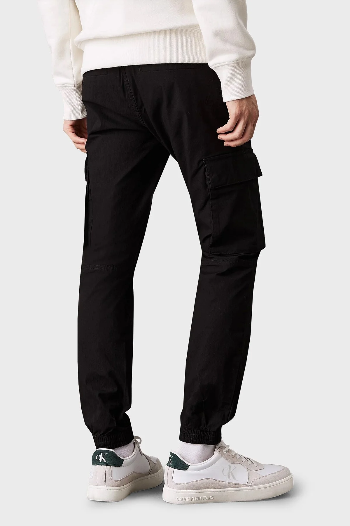 Calvin Klein Streç Pamuklu Skinny Fit Normal Bel Jogger J30J326438BEH Erkek Pantolon J30J326438 BEH SİYAH - 4